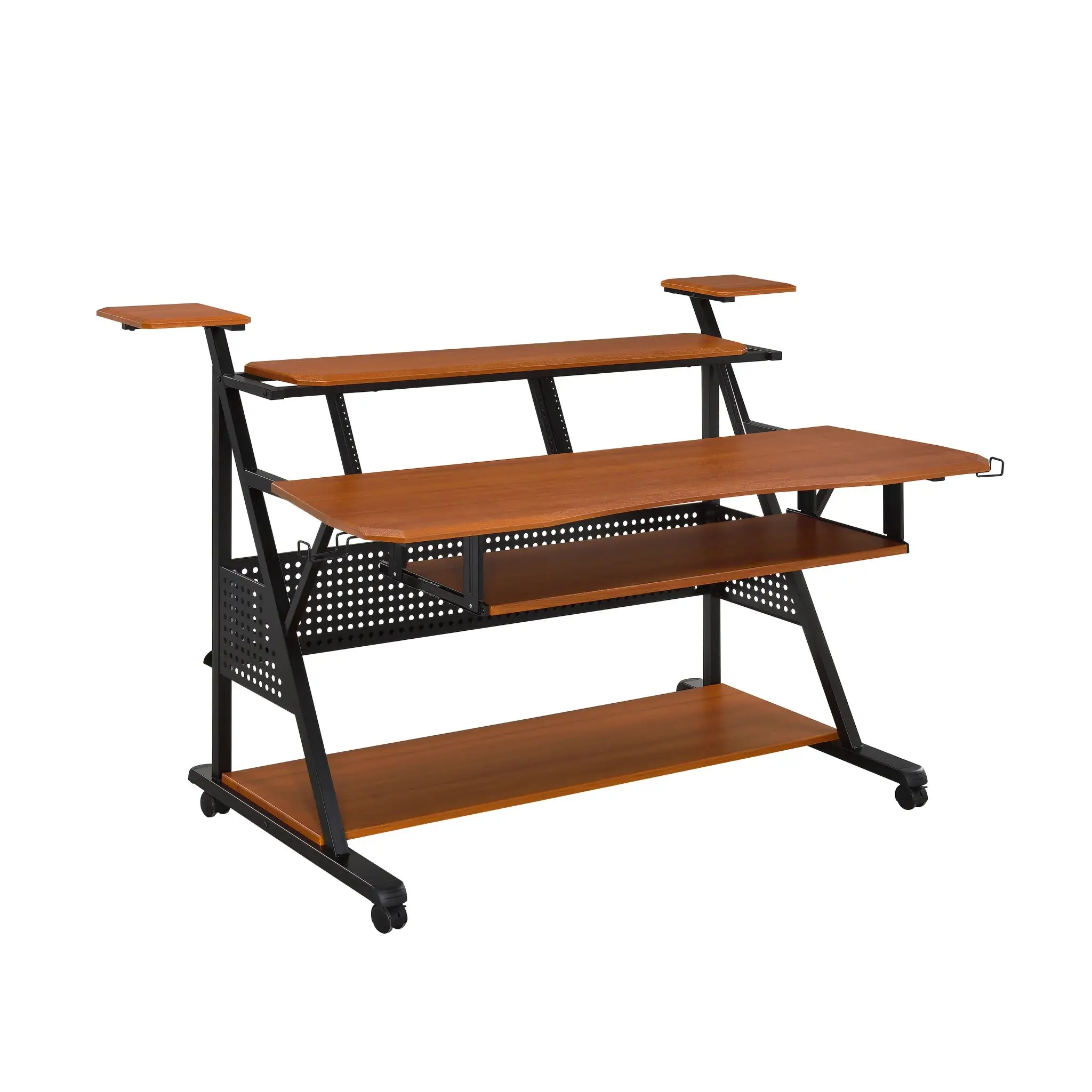 67" Brown and Black Computer Desk - Image 2
