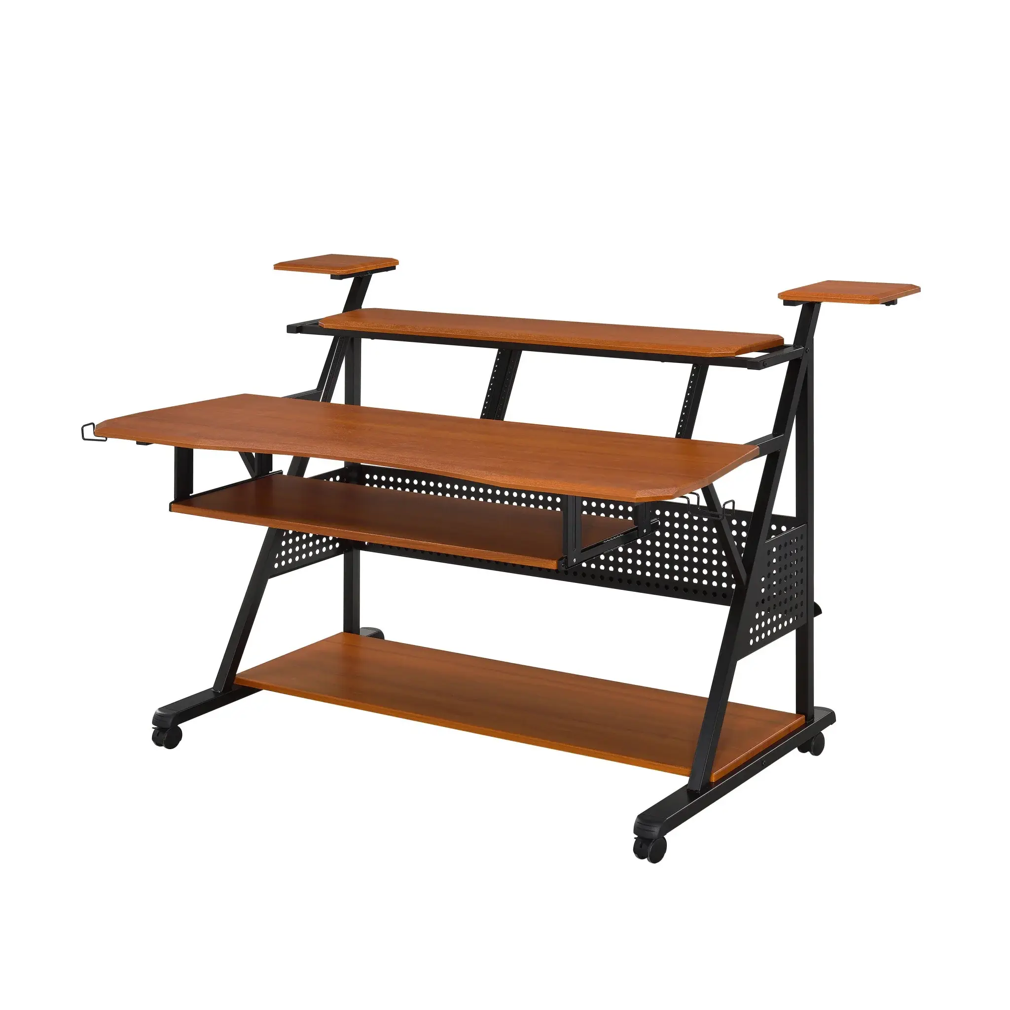 67" Brown and Black Computer Desk - Image 3