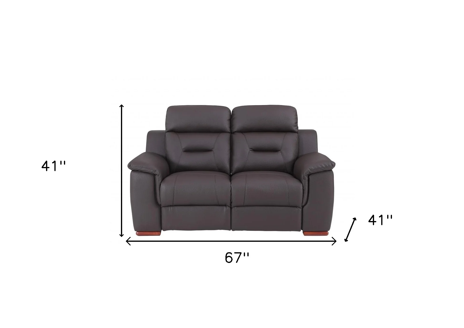 67" Brown Faux Leather Manual Reclining Loveseat - Image 7