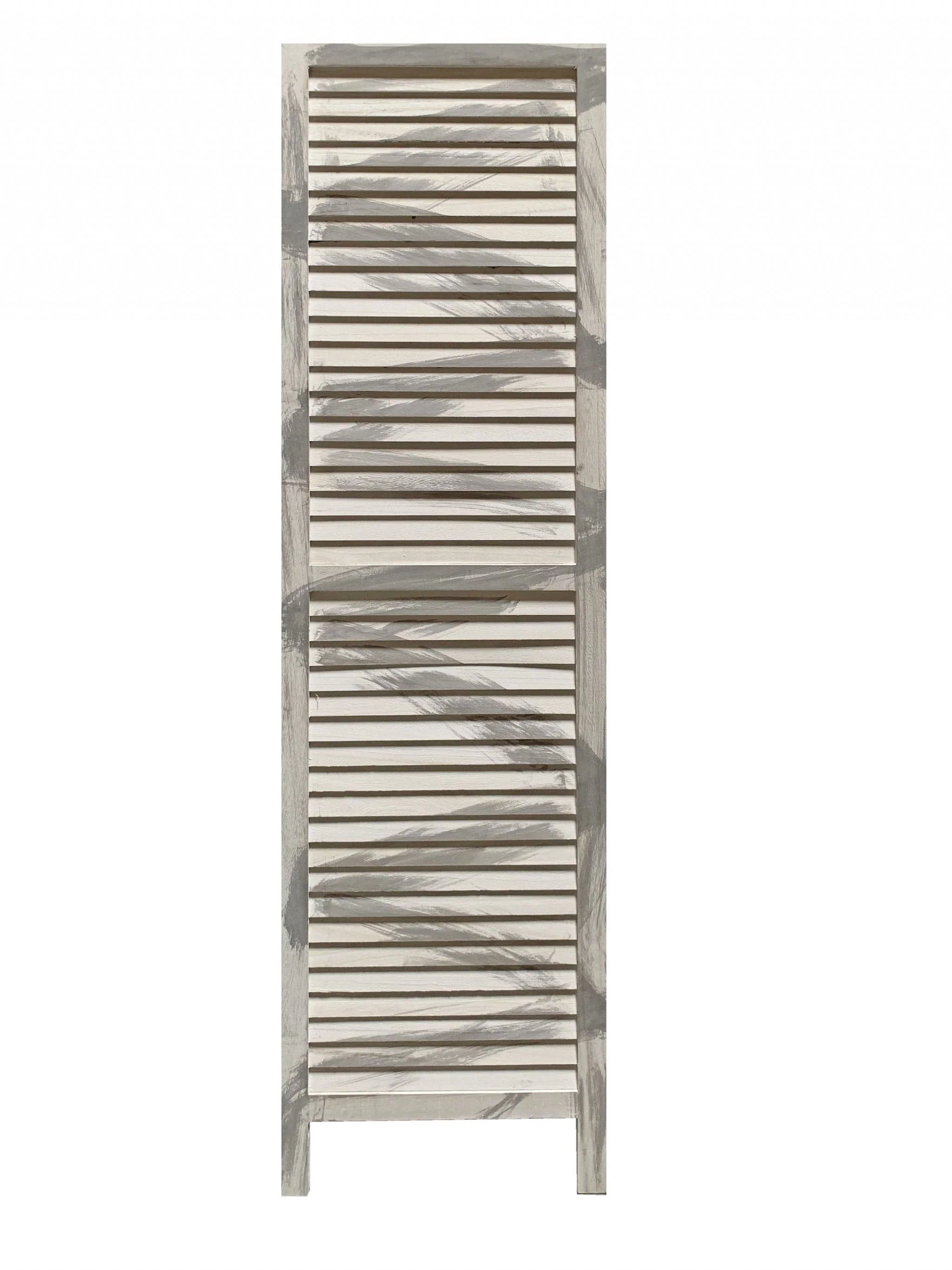 67" Gray Folding Three Panel Screen Room Divider - Image 2