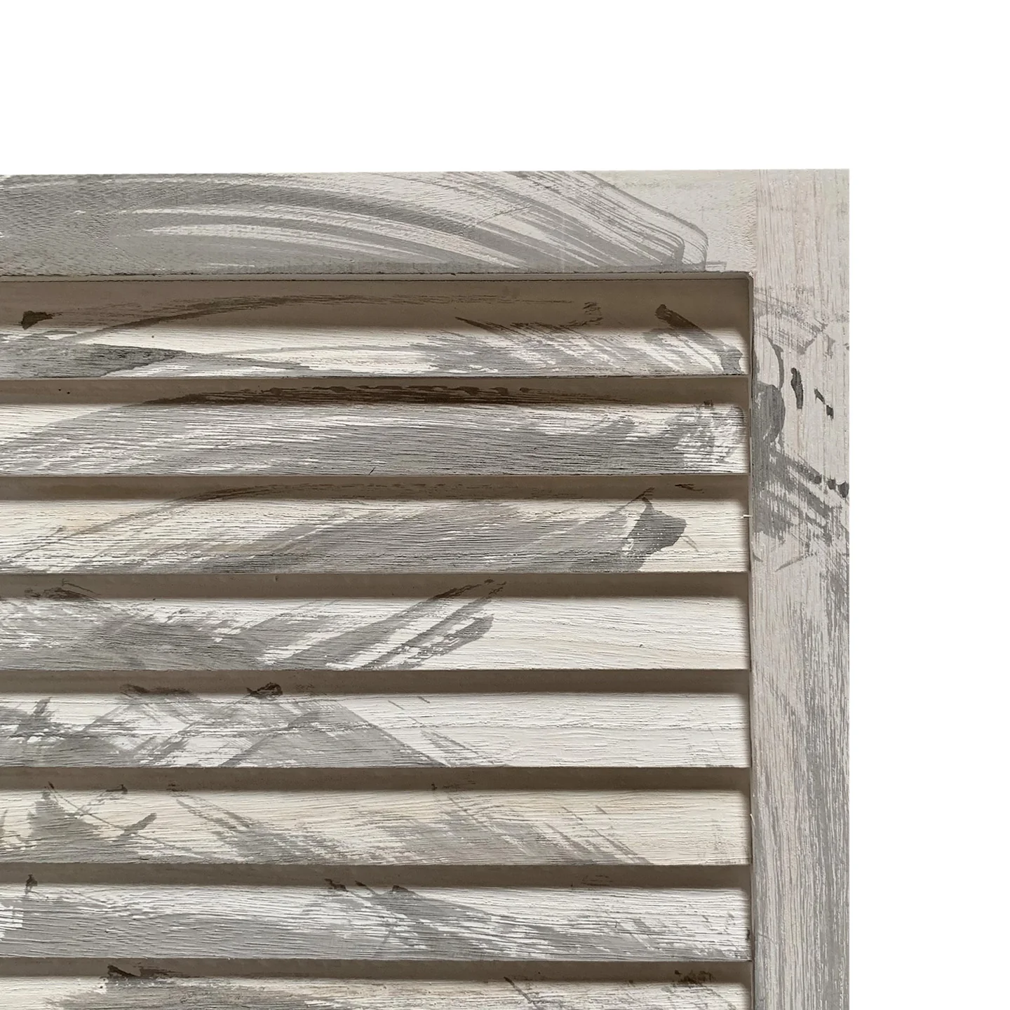 67" Gray Folding Three Panel Screen Room Divider - Image 3