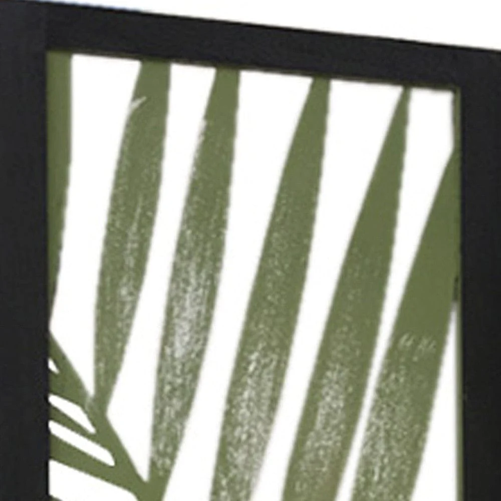 67" Green Solid WoodFolding Three Panel Screen Room Divider - Image 3