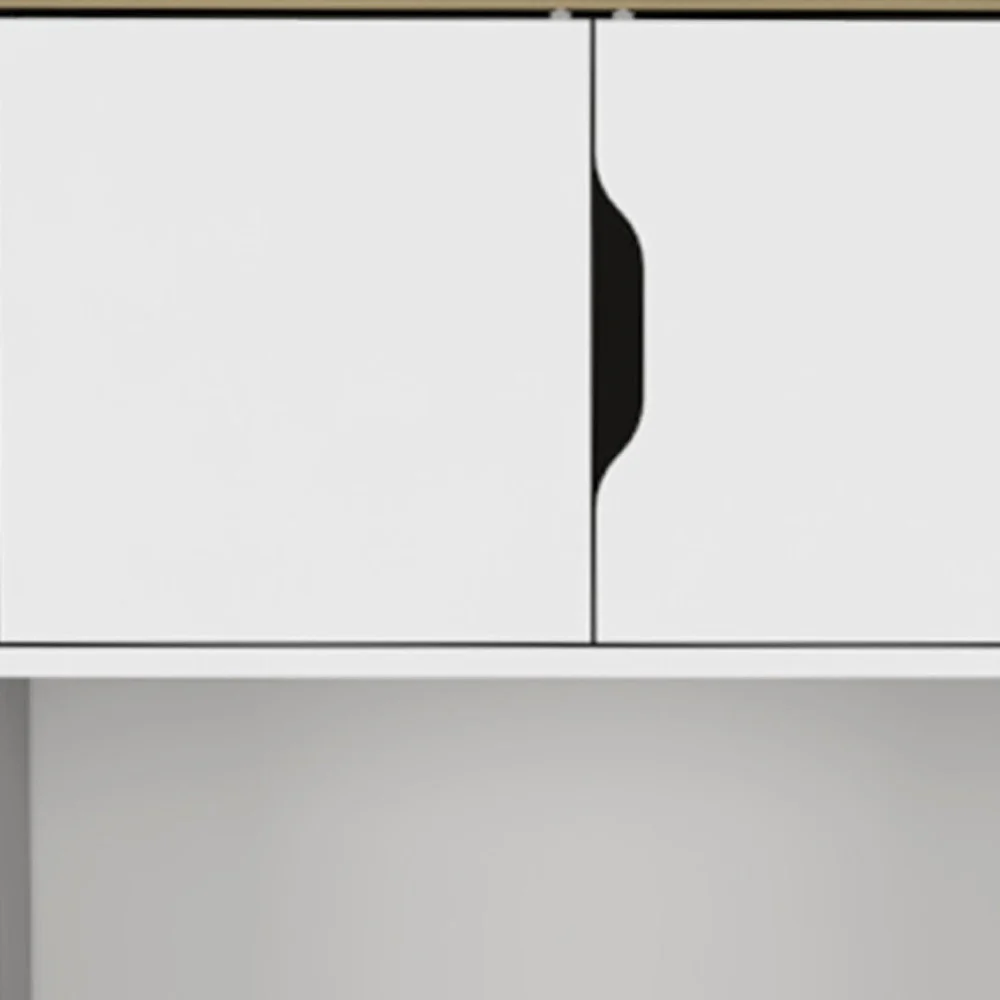 67" Light Oak and White Pantry Cabinet with Two Shelves - Image 4
