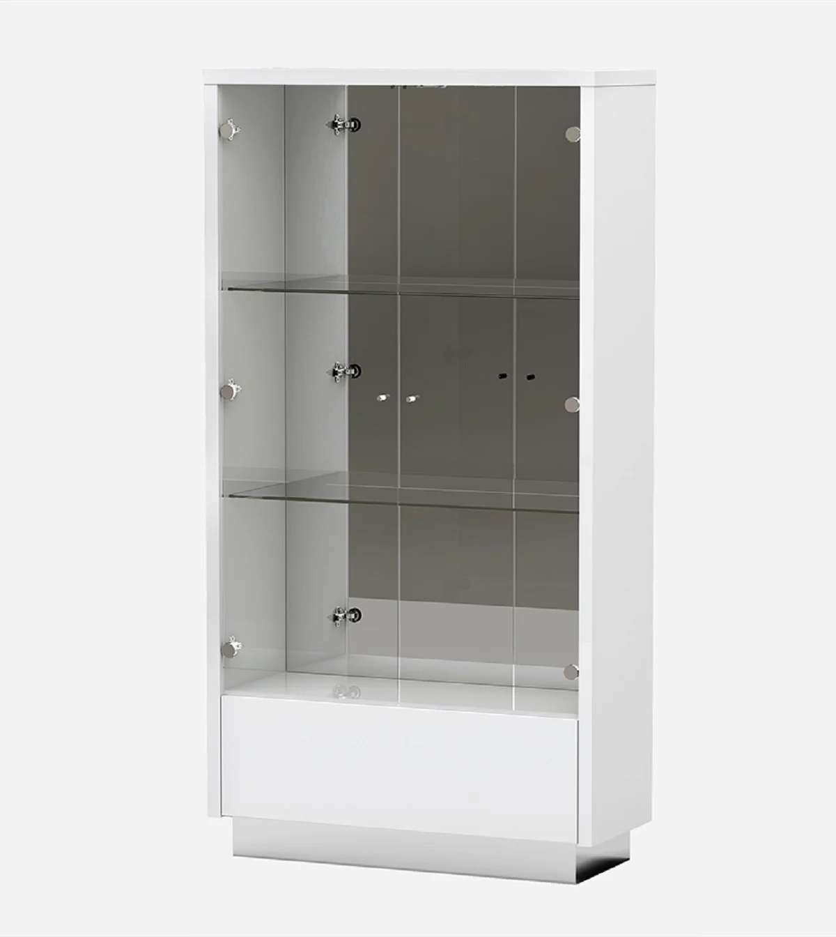 68" Silver and White Display Stand with One drawer - Image 2