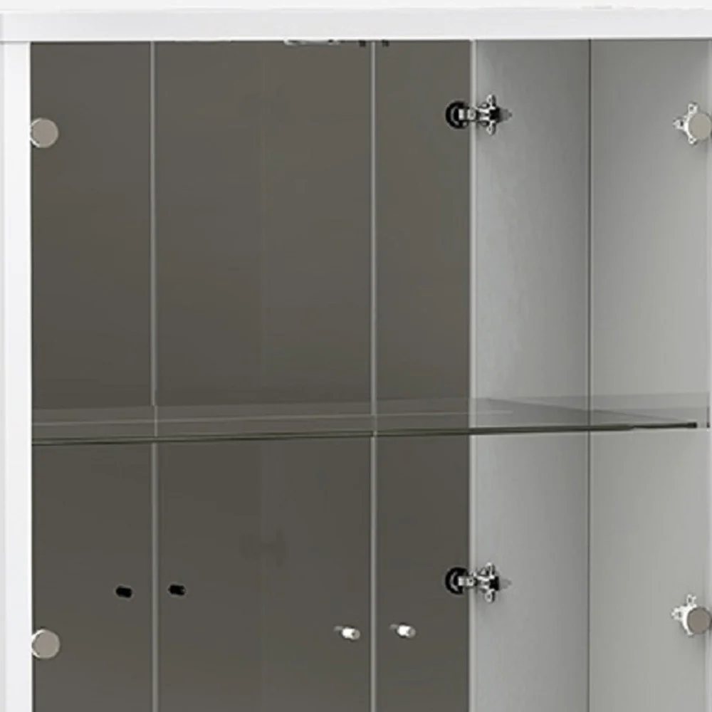 68" Silver and White Display Stand with One drawer - Image 4