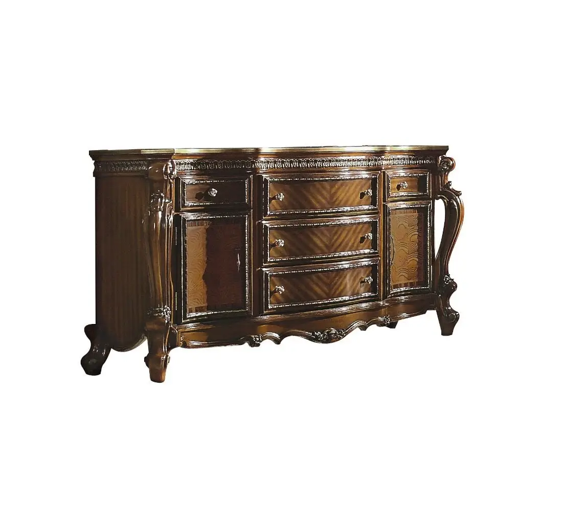 69" Brown Solid and Manufactured Wood Five Drawer Triple Dresser - Image 3