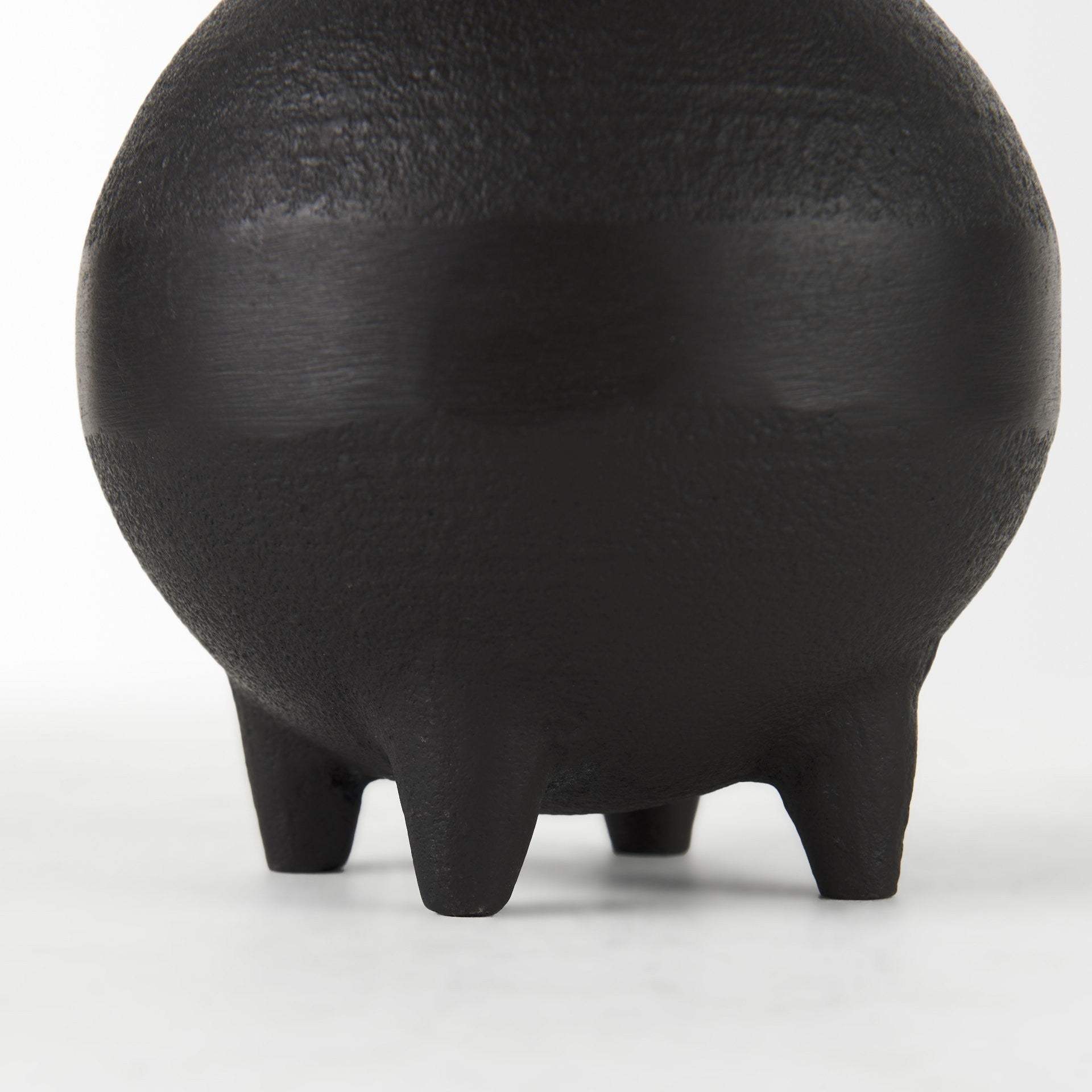 7" Black Ceramic Round Jug Vase - Image 5
