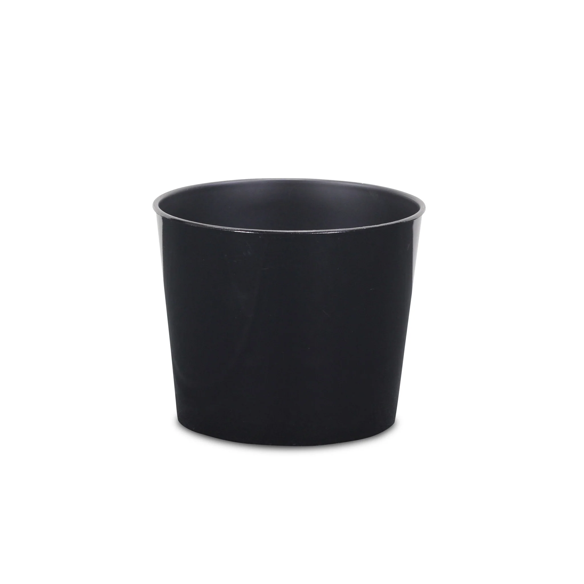 7" Black Recycled Plastic Indoor Outdoor Round Pot Planter - Image 2