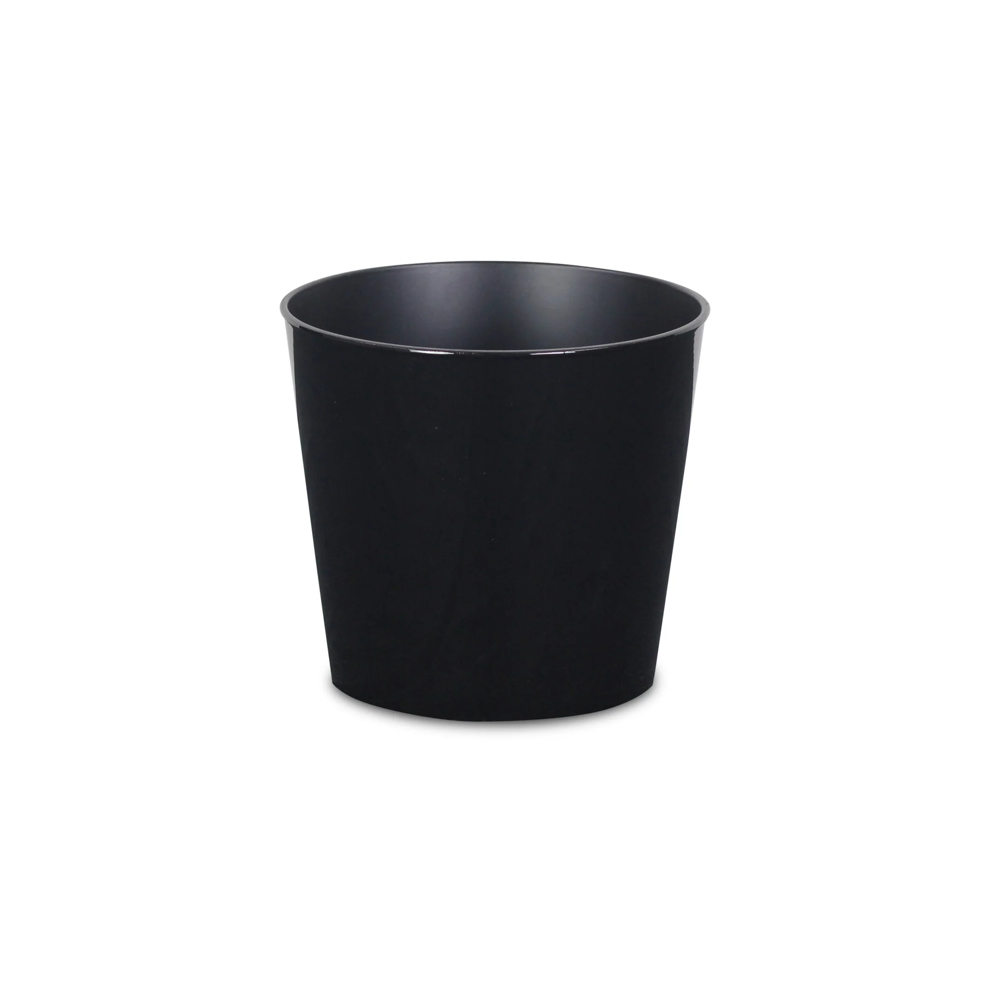 7" Black Recycled Plastic Indoor Outdoor Round Pot Planter - Image 2
