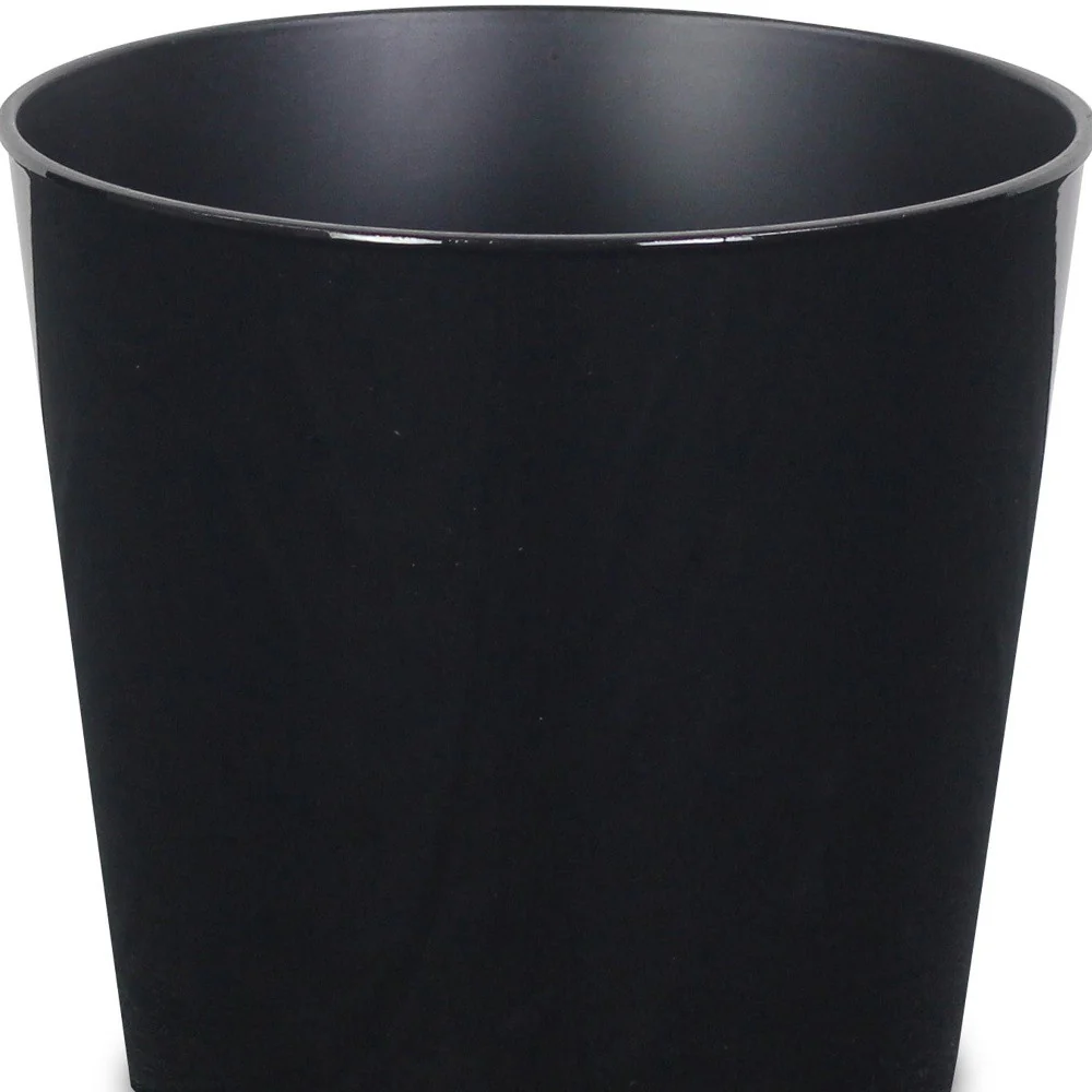 7" Black Recycled Plastic Indoor Outdoor Round Pot Planter - Image 4