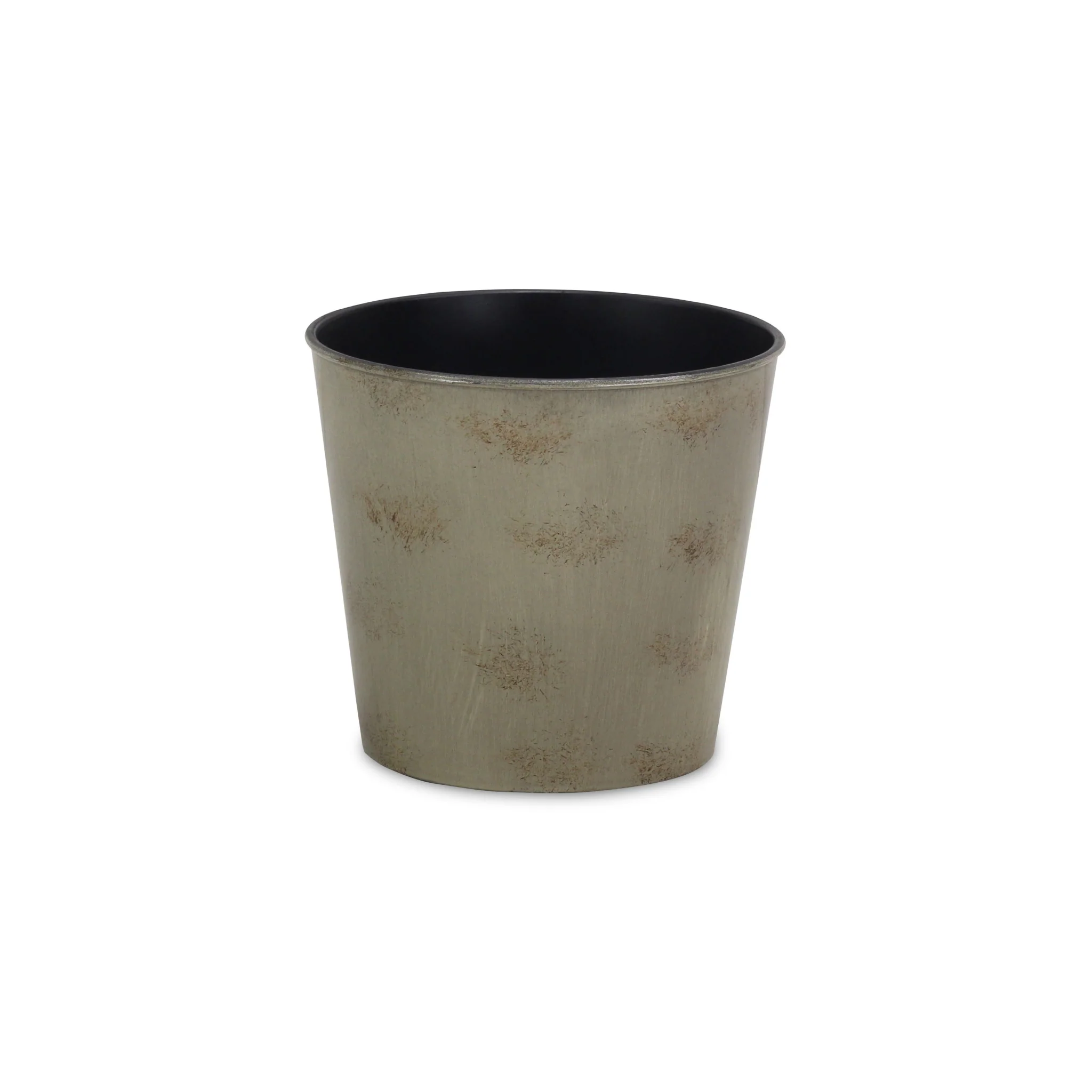 7" Gray Recycled Plastic Indoor Outdoor Round Pot Planter - Image 2