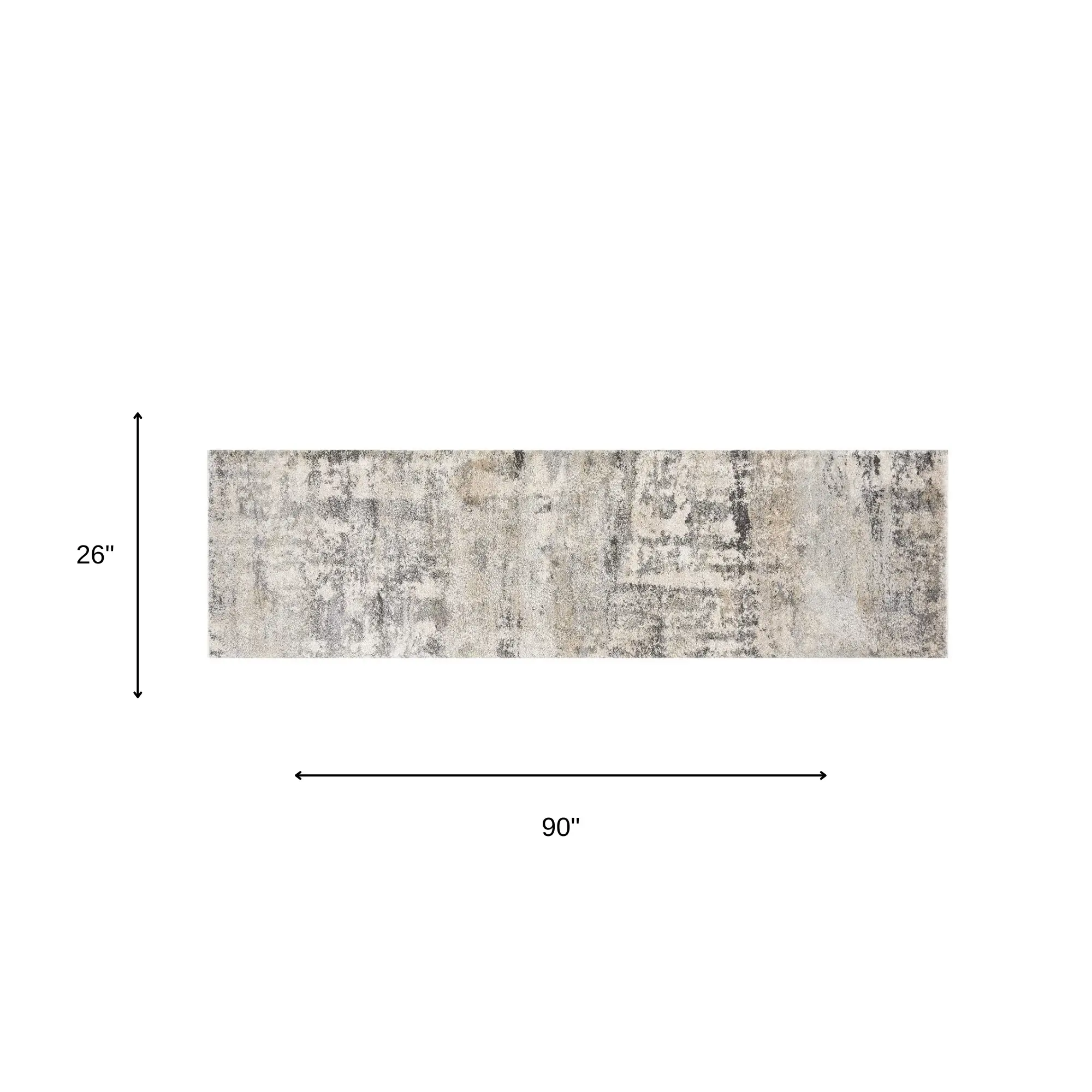 7' Natural Abstract Runner Rug - Image 3