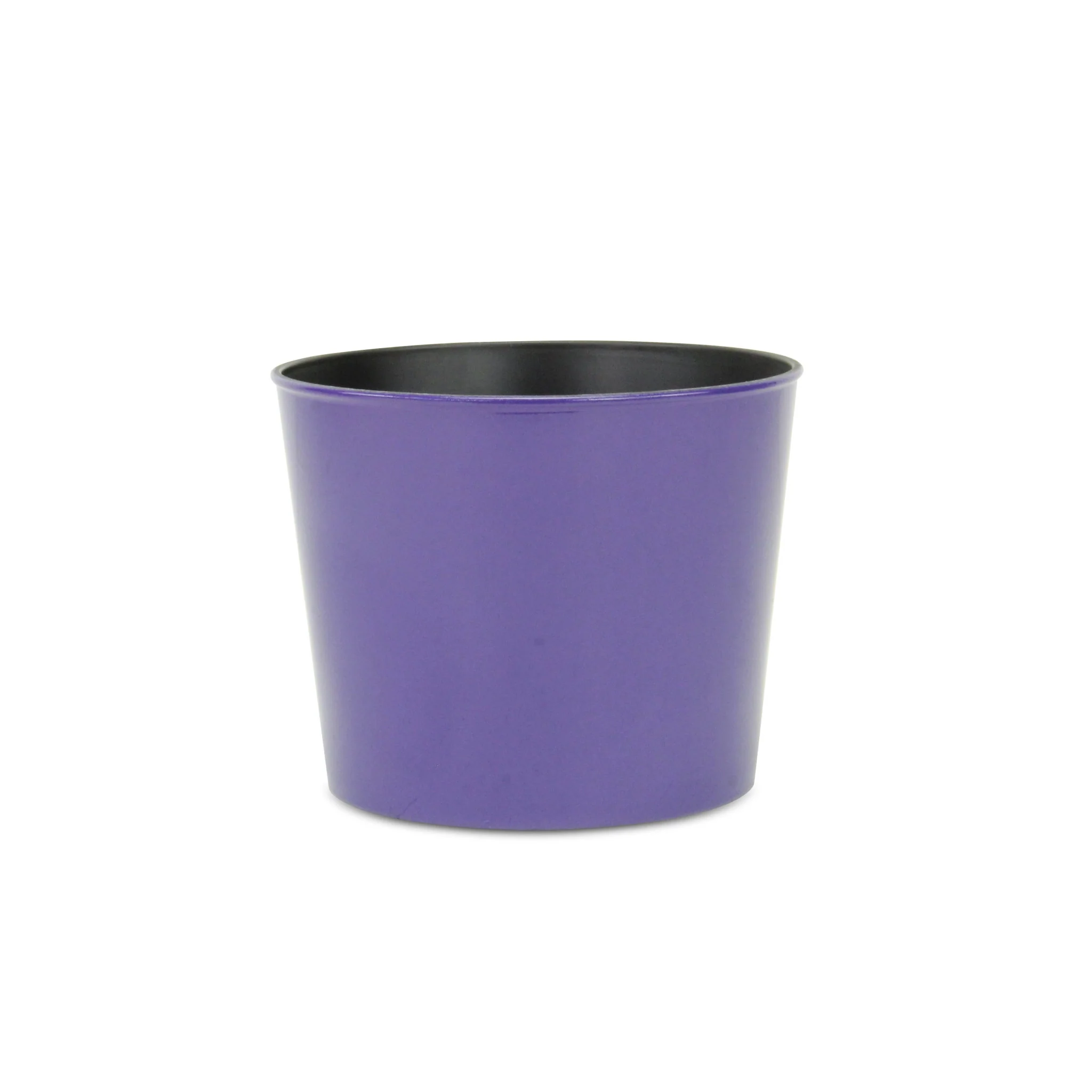 7" Navy Blue Recycled Plastic Indoor Outdoor Round Pot Planter - Image 2