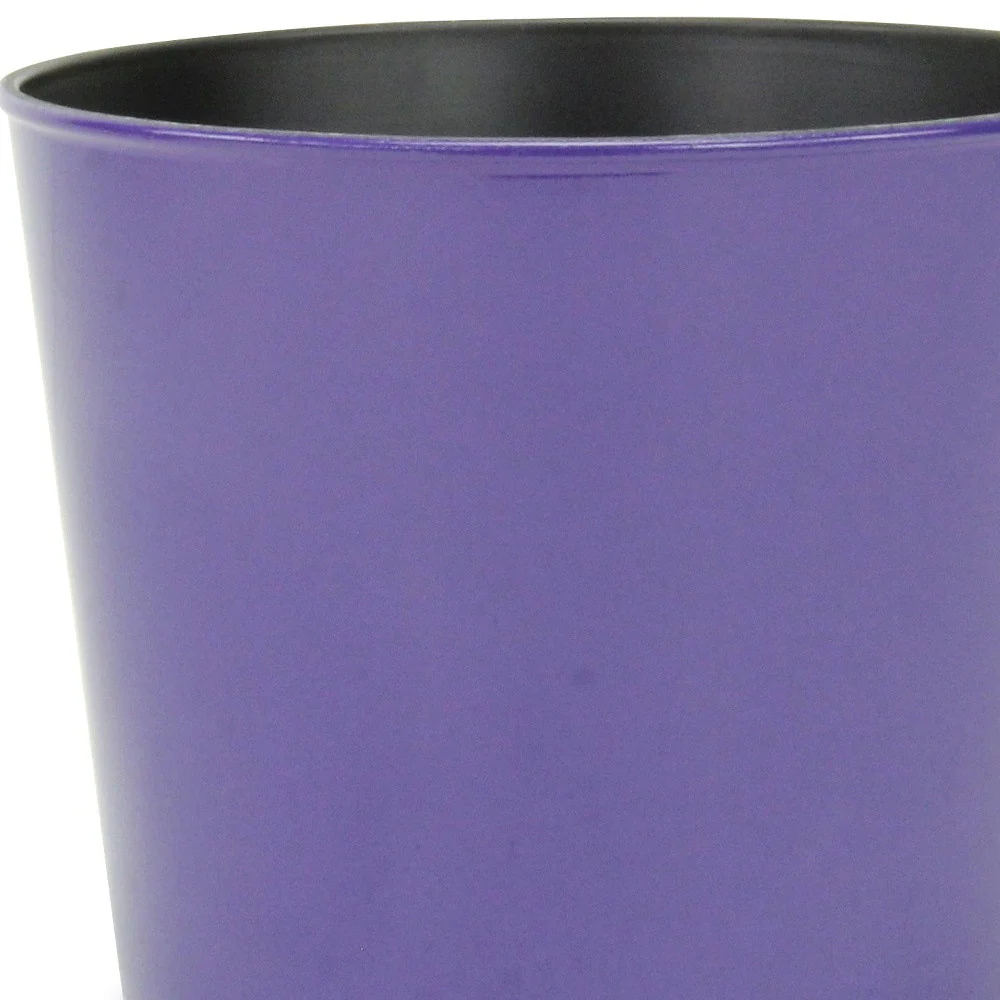 7" Navy Blue Recycled Plastic Indoor Outdoor Round Pot Planter - Image 4