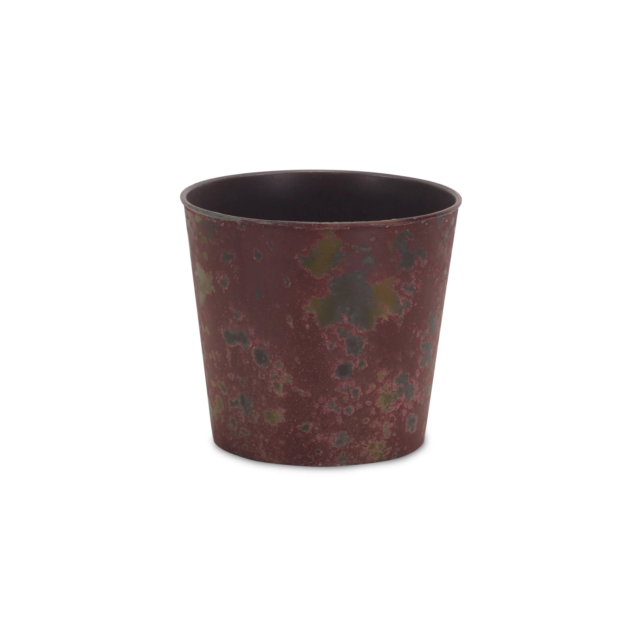 7" Red Recycled Plastic Indoor Outdoor Round Pot Planter - Image 2