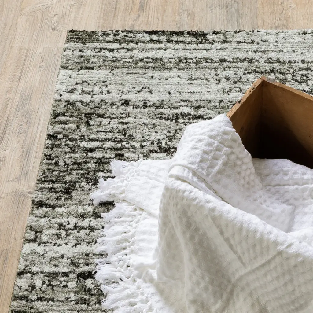 7' Round Ash And Slate Abstract Area Rug - Image 7
