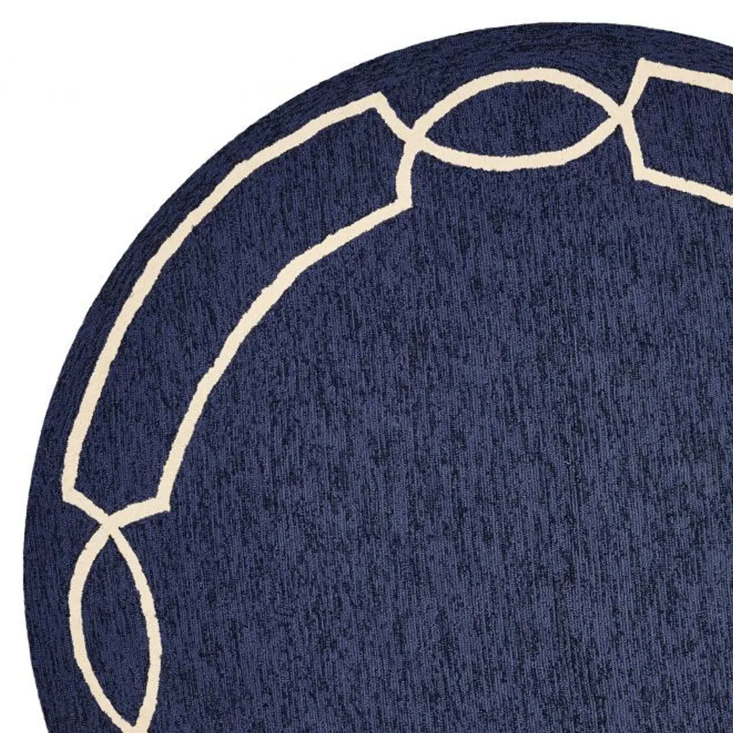 7' Round Blue Round Indoor Outdoor Area Rug - Image 6