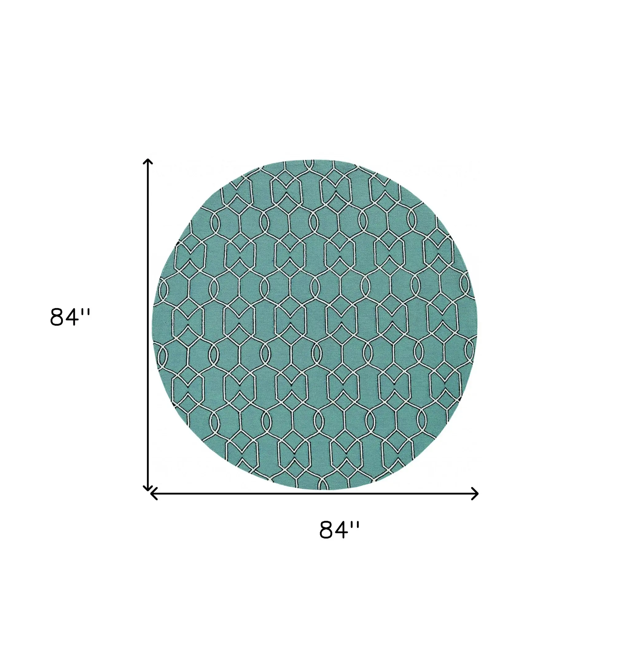 7' Round Green Round Moroccan Indoor Outdoor Area Rug - Image 3