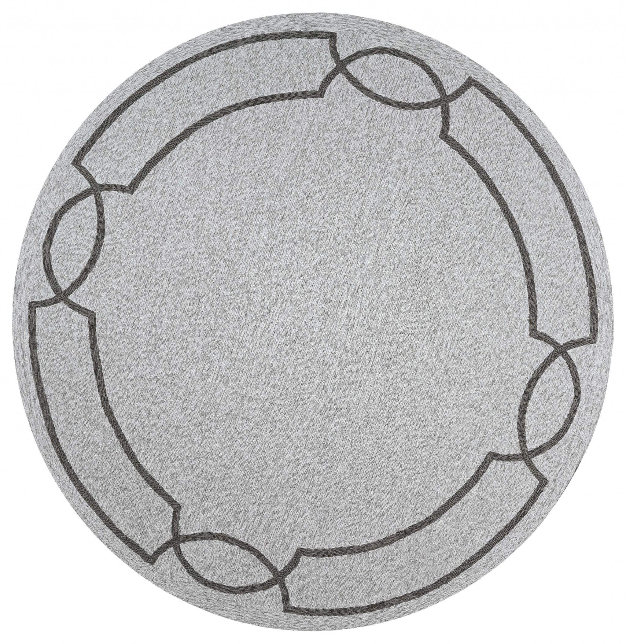7' Round Ivory Round Indoor Outdoor Area Rug - Image 2
