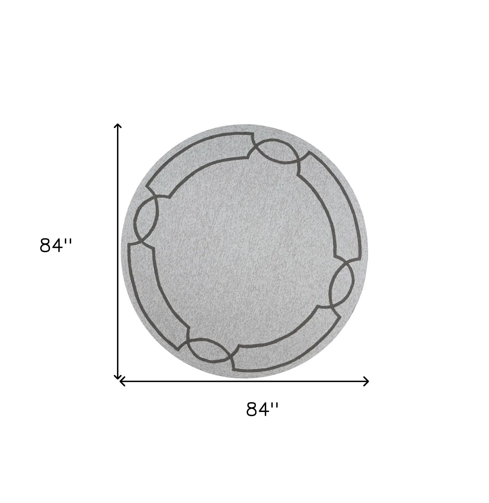 7' Round Ivory Round Indoor Outdoor Area Rug - Image 3