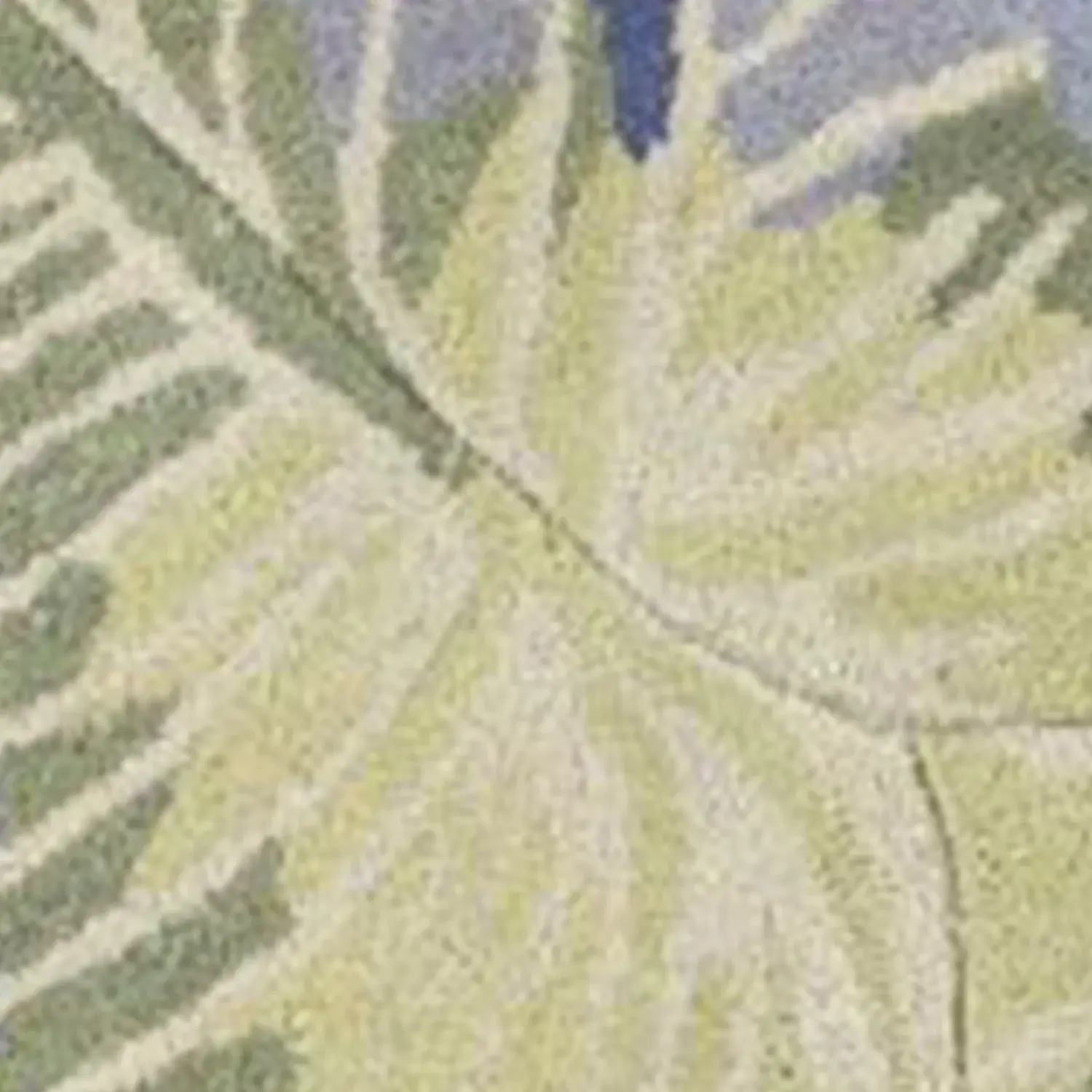 7' Round Wool Blue Or  Green Area Rug - Image 8