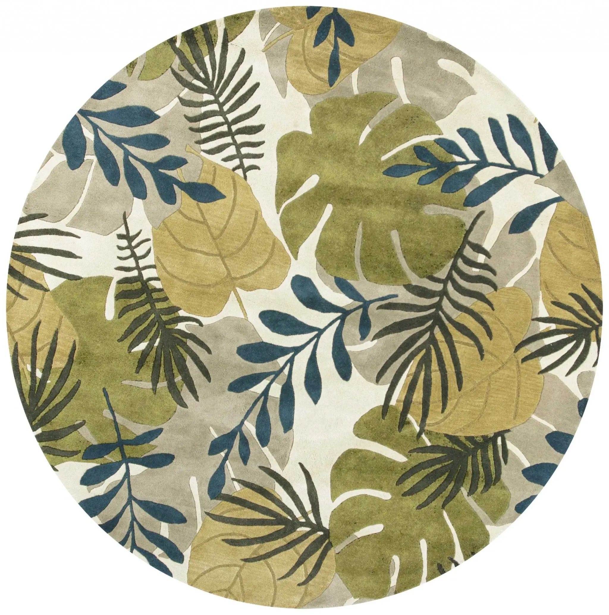 7' Round Wool Ivory  Area Rug - Image 2