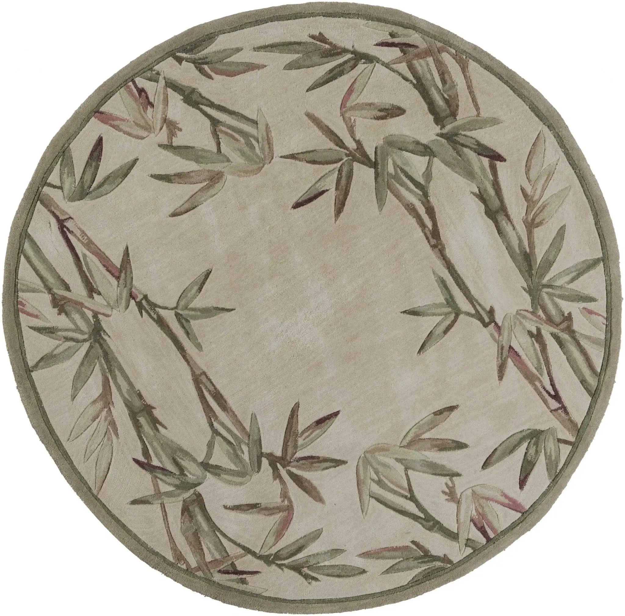 7' Round Wool Ivory  Area Rug - Image 2