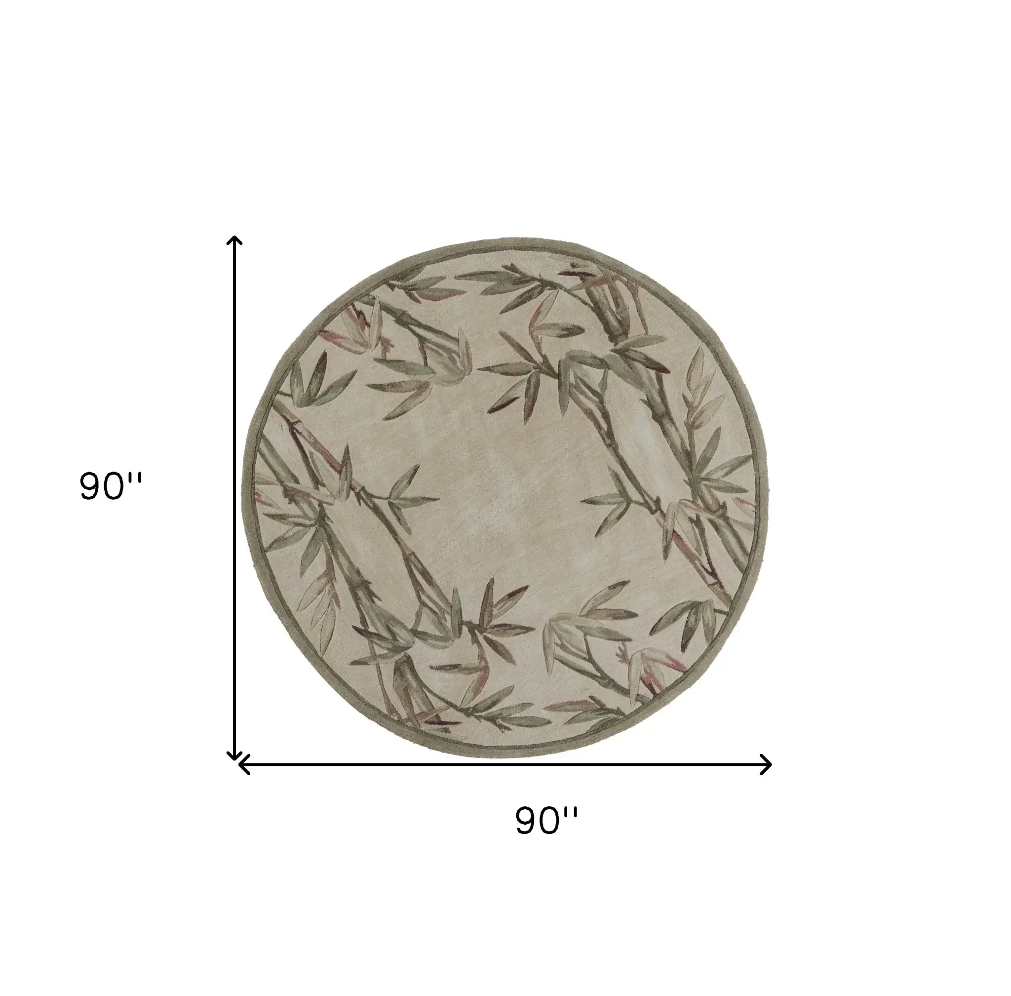 7' Round Wool Ivory  Area Rug - Image 3