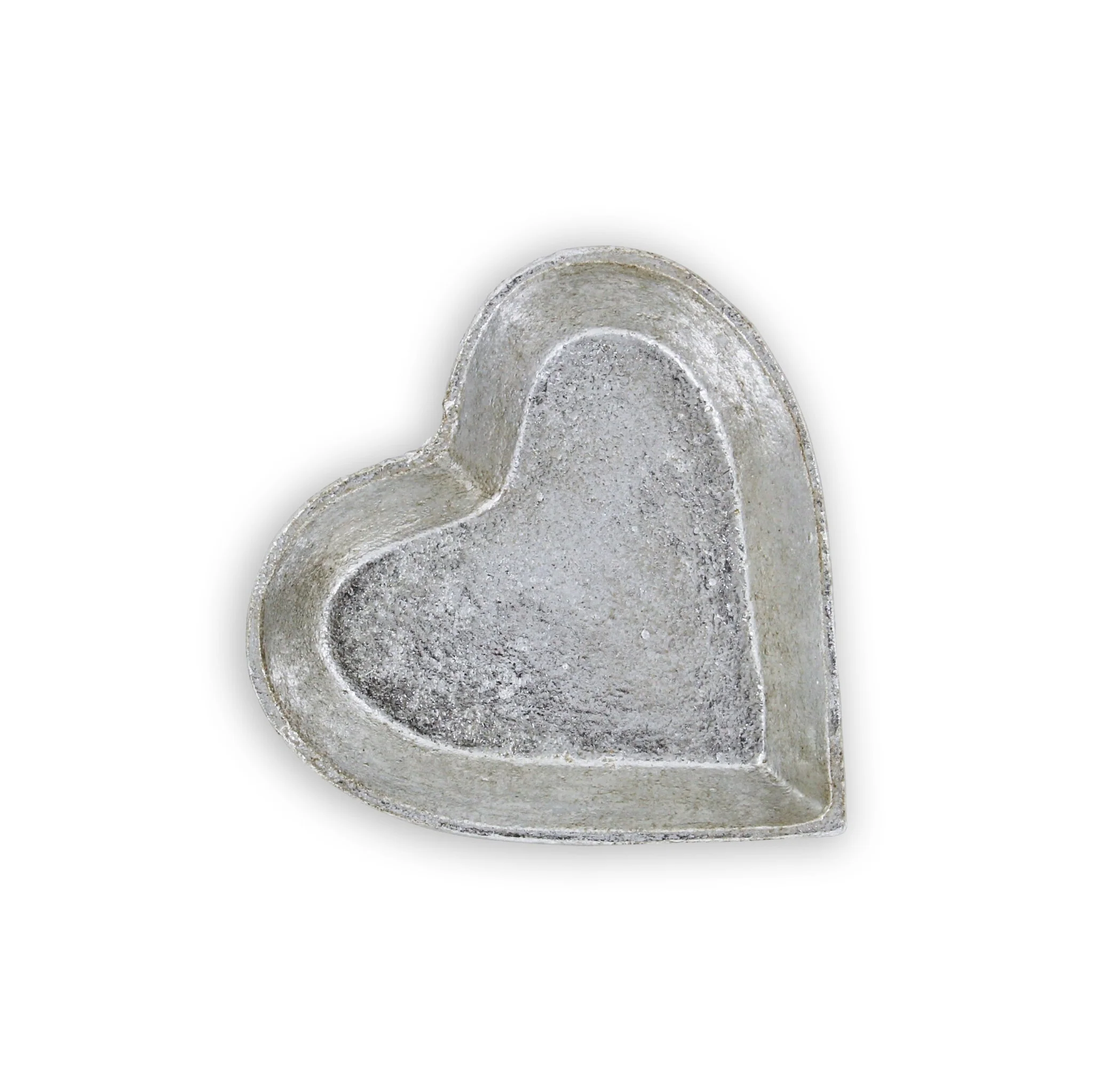 7" Silver Heart Cast Iron Handmade Vanity Tray - Image 3