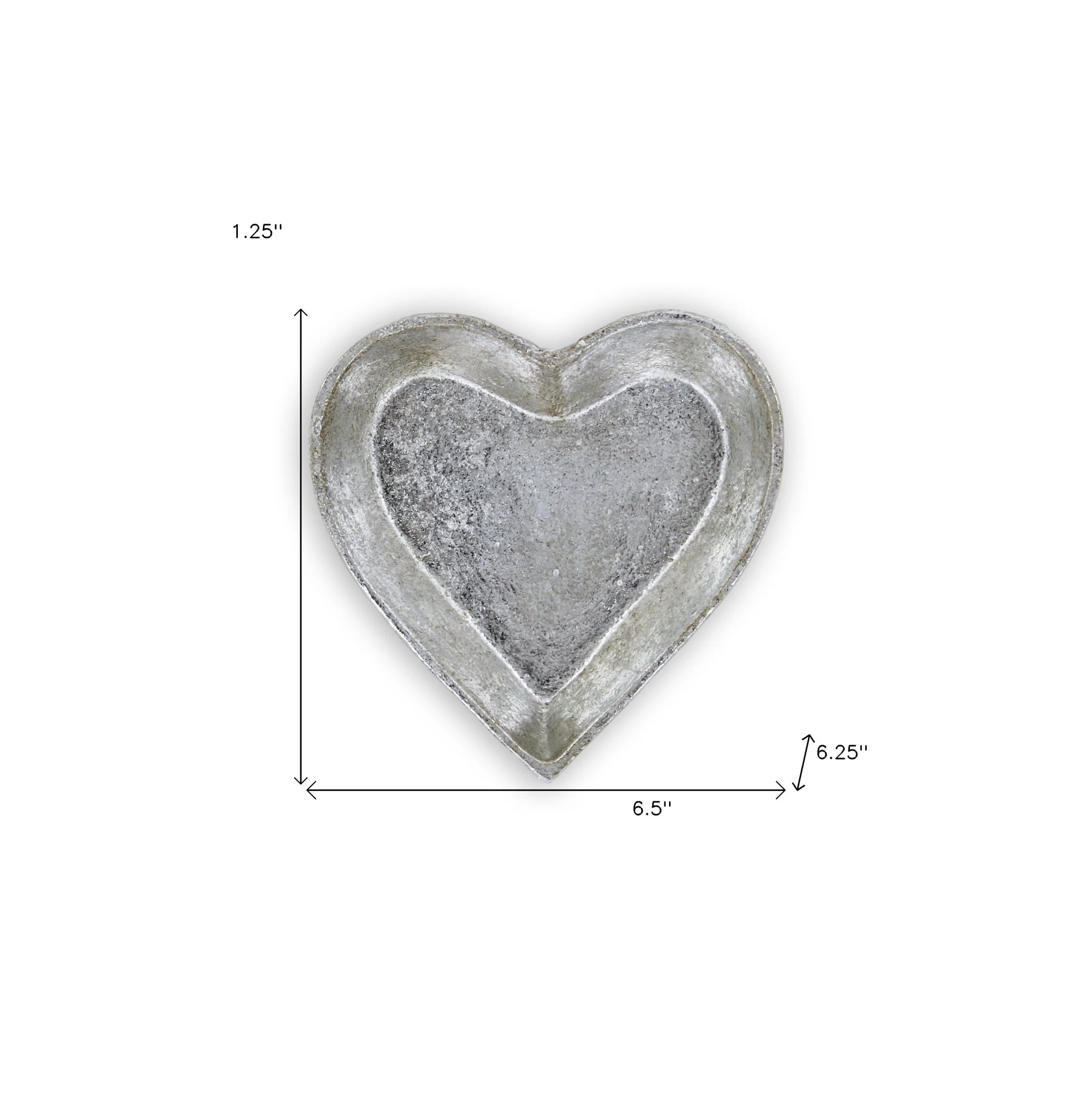7" Silver Heart Cast Iron Handmade Vanity Tray - Image 8