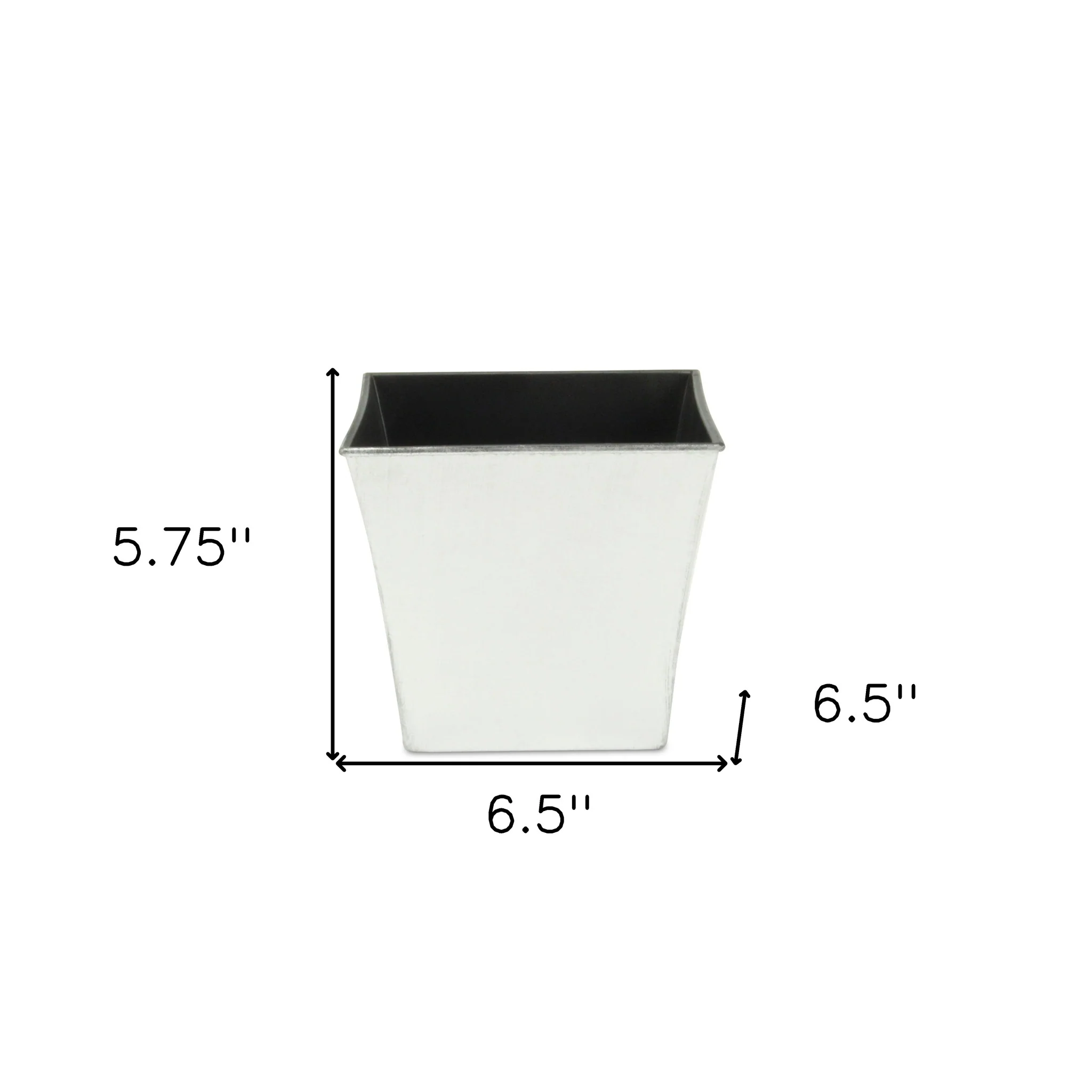 7" Silver Recycled Plastic Indoor Outdoor Rectangular Nursery Pot - Image 5