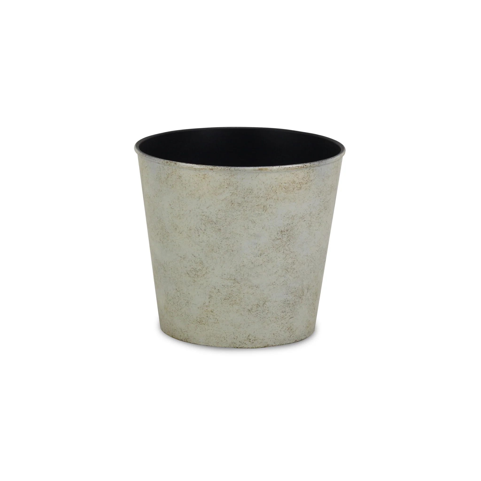 7" Silver Recycled Plastic Indoor Outdoor Round Nursery Pot - Image 2