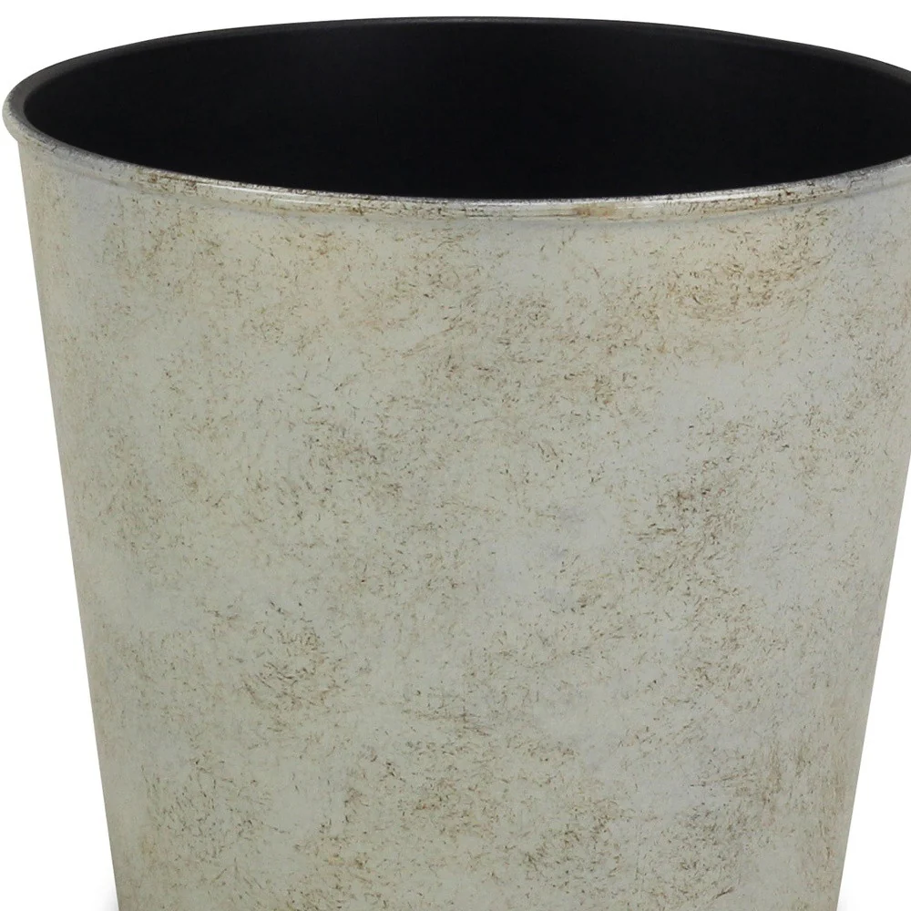 7" Silver Recycled Plastic Indoor Outdoor Round Nursery Pot - Image 4