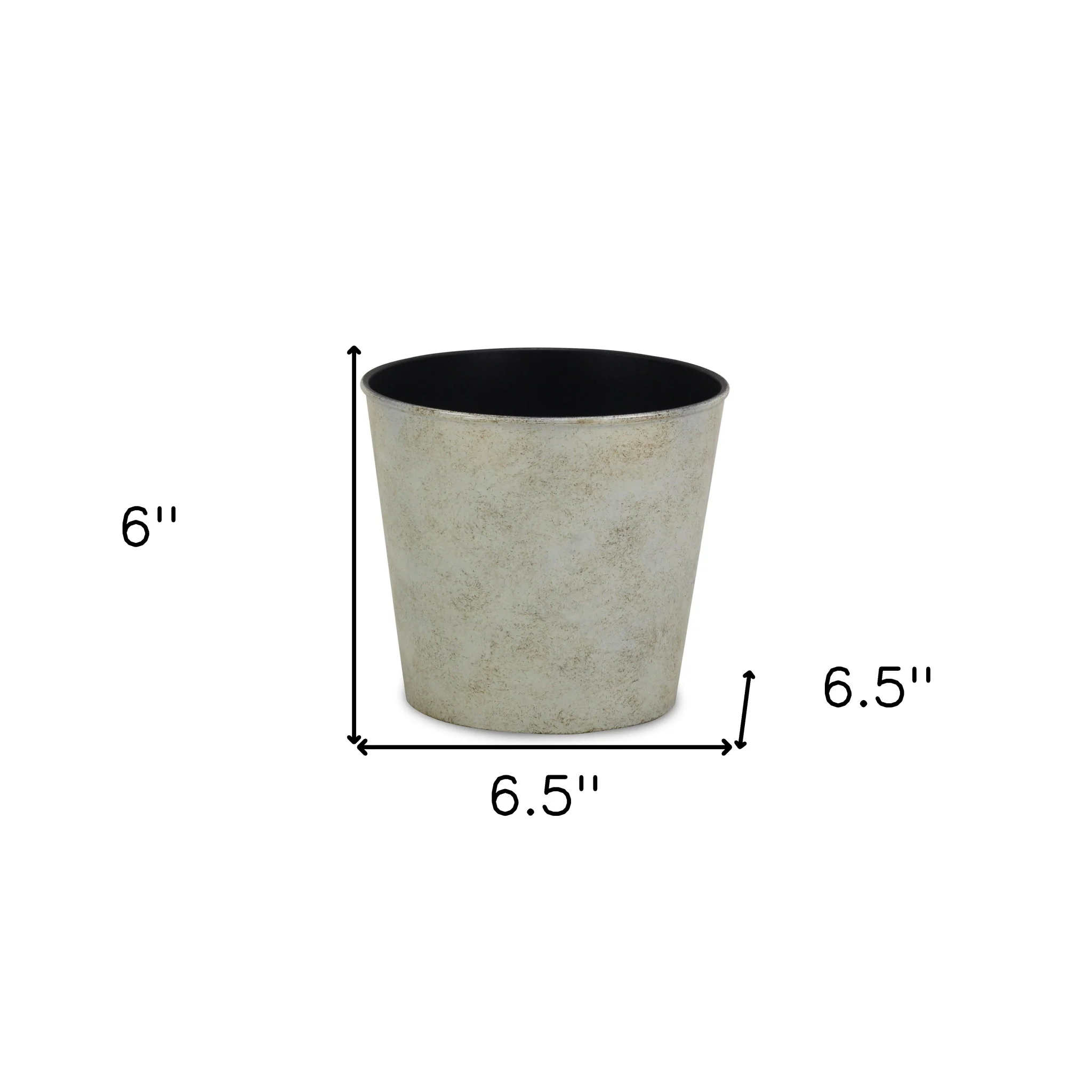 7" Silver Recycled Plastic Indoor Outdoor Round Nursery Pot - Image 5