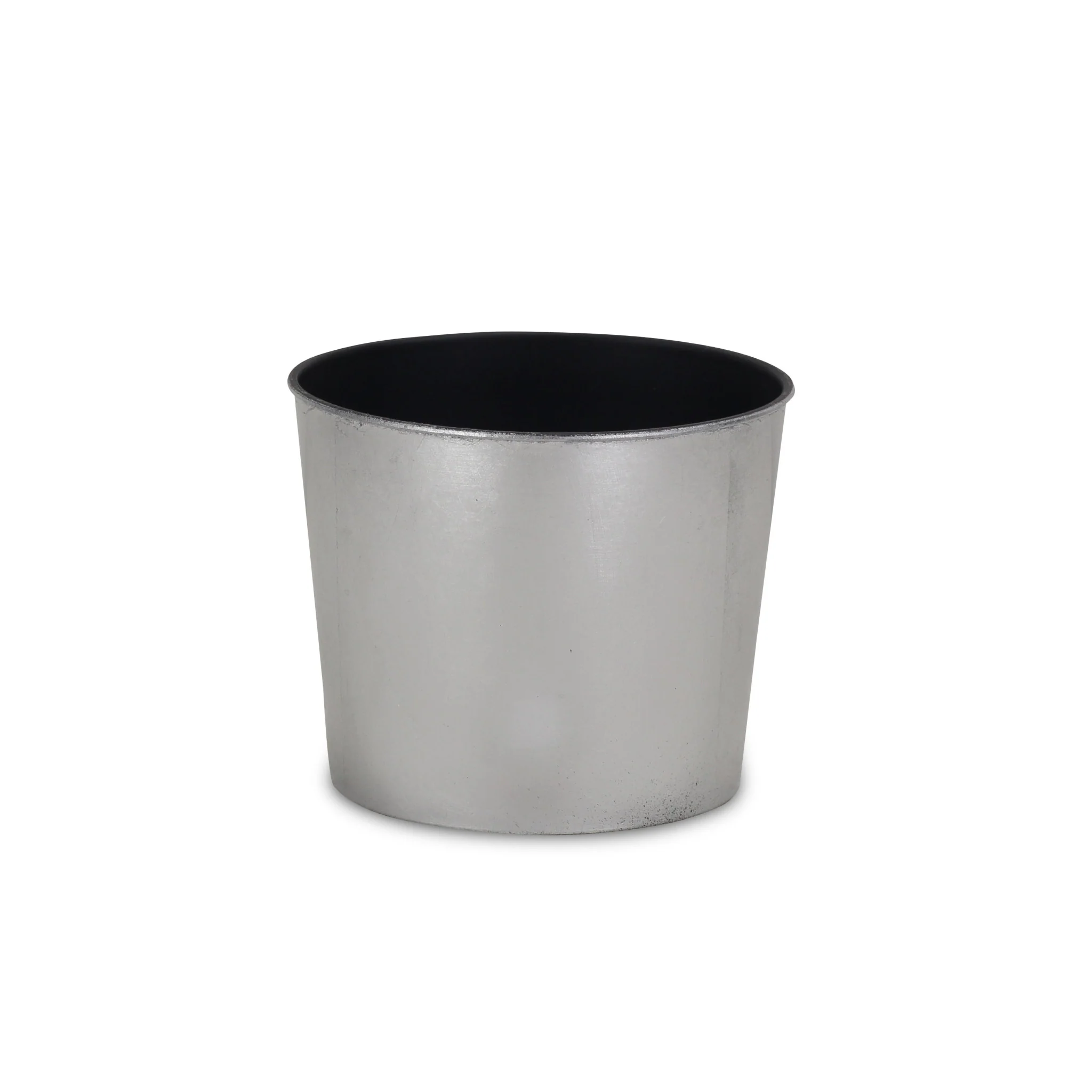 7" Silver Recycled Plastic Indoor Outdoor Round Pot Planter - Image 2