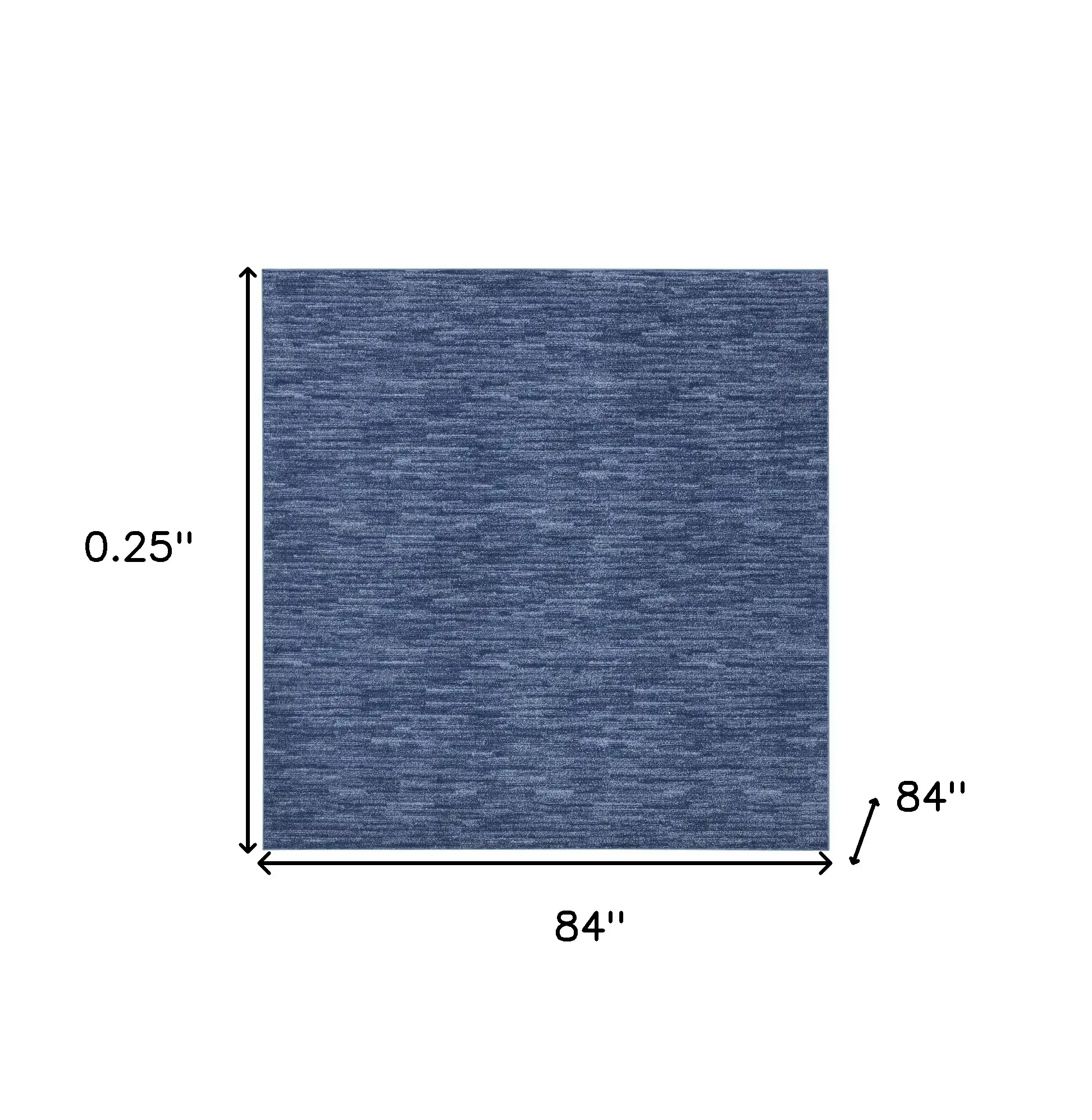 7' Square Blue Stain Resistant Indoor Outdoor Area Rug - Image 7