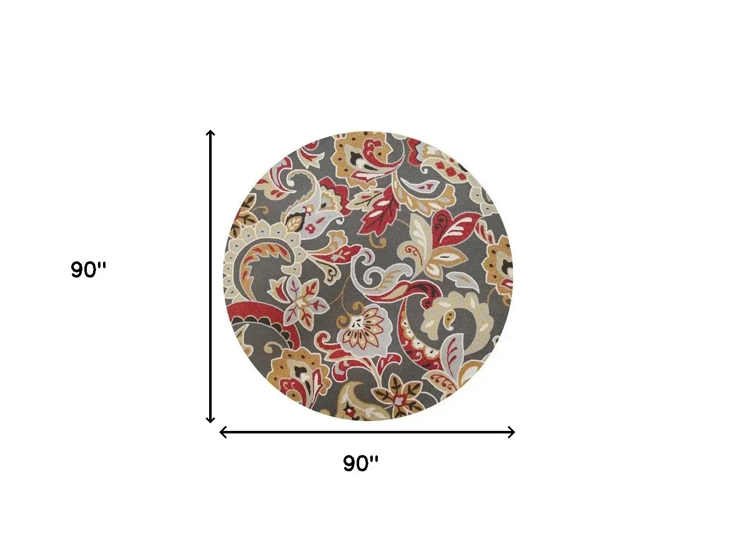 7' Taupe Round Hand Tufted Area Rug With UV Protection - Image 3
