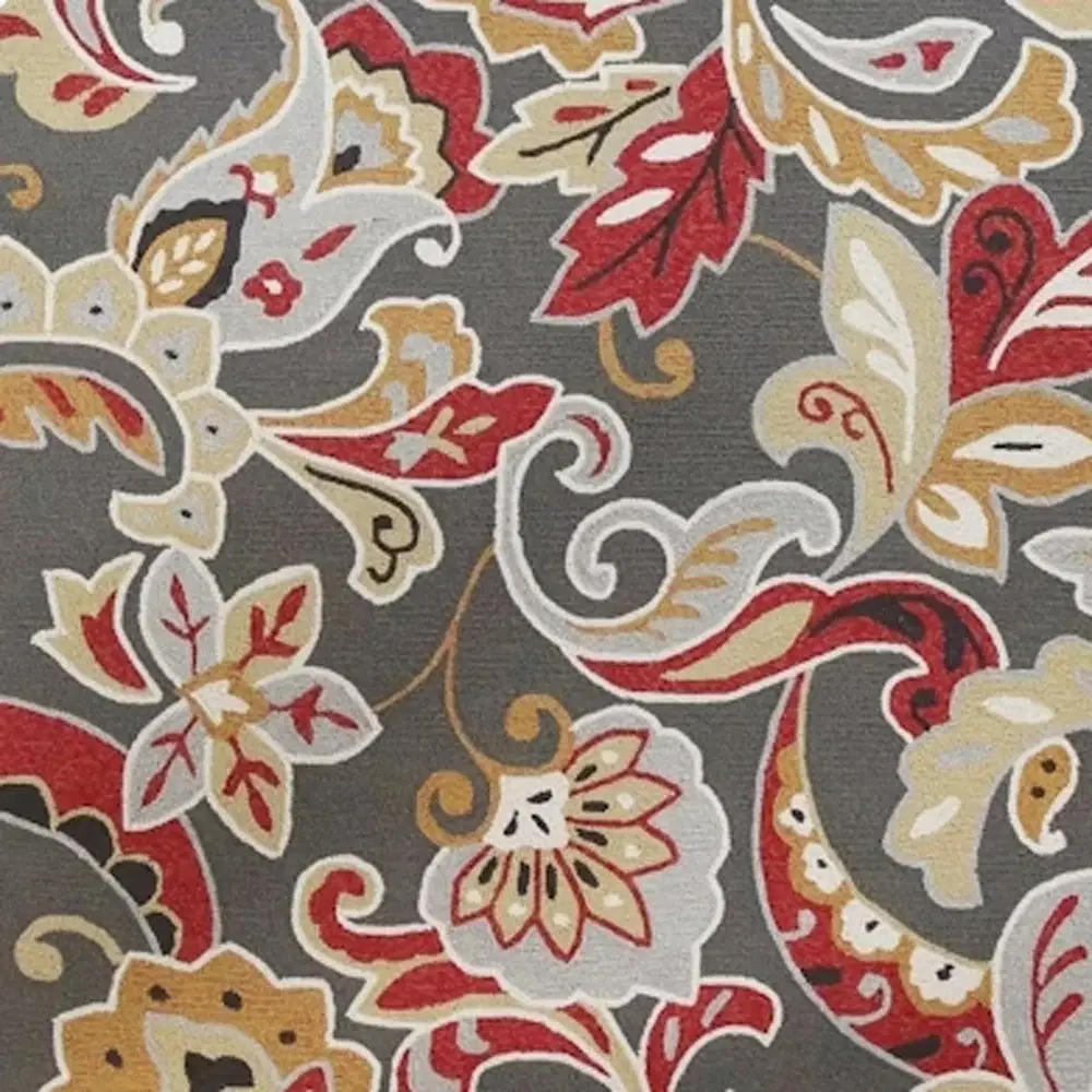 7' Taupe Round Hand Tufted Area Rug With UV Protection - Image 6