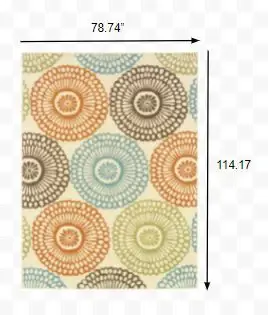7' X 10' Beige Indoor Outdoor Area Rug - Image 4