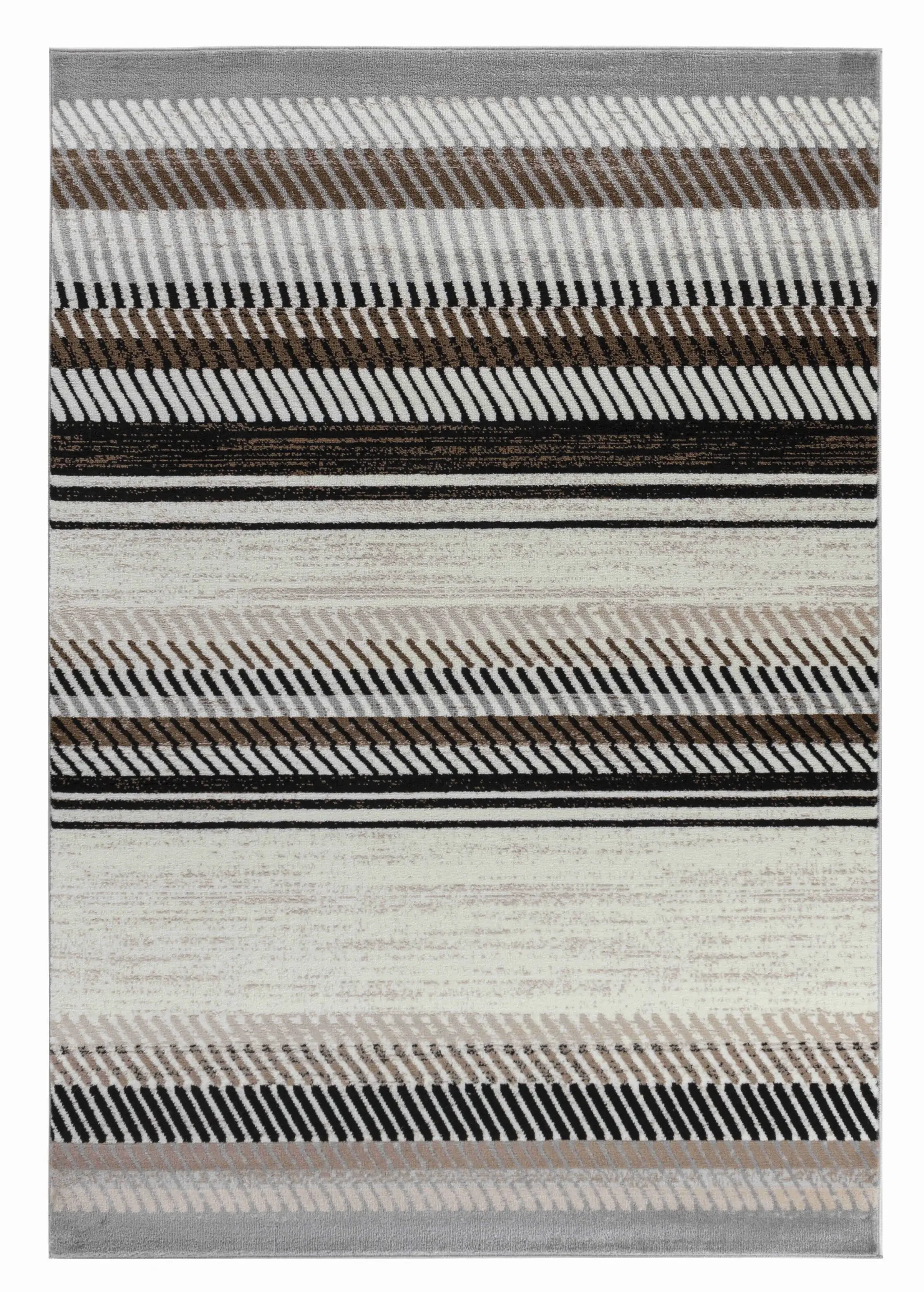 7' X 10' Beige Striped Area Rug - Image 2