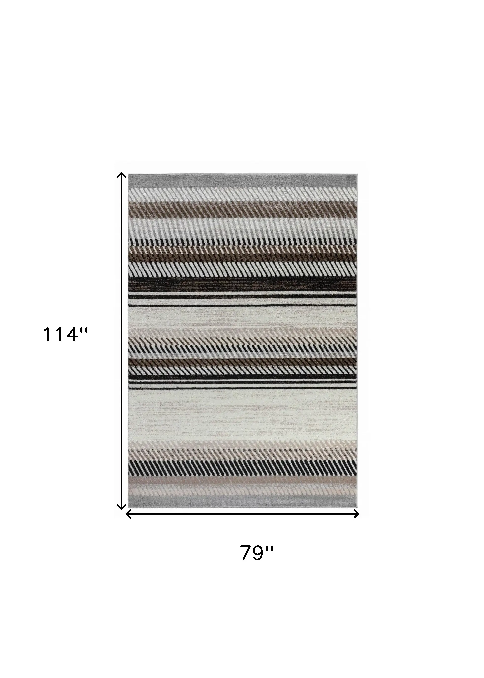 7' X 10' Beige Striped Area Rug - Image 3