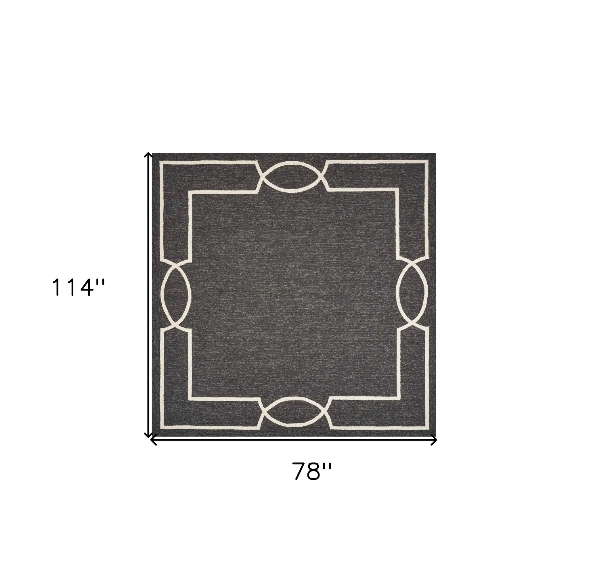 7' X 10' Black and White Hand Hooked Area Rug - Image 3