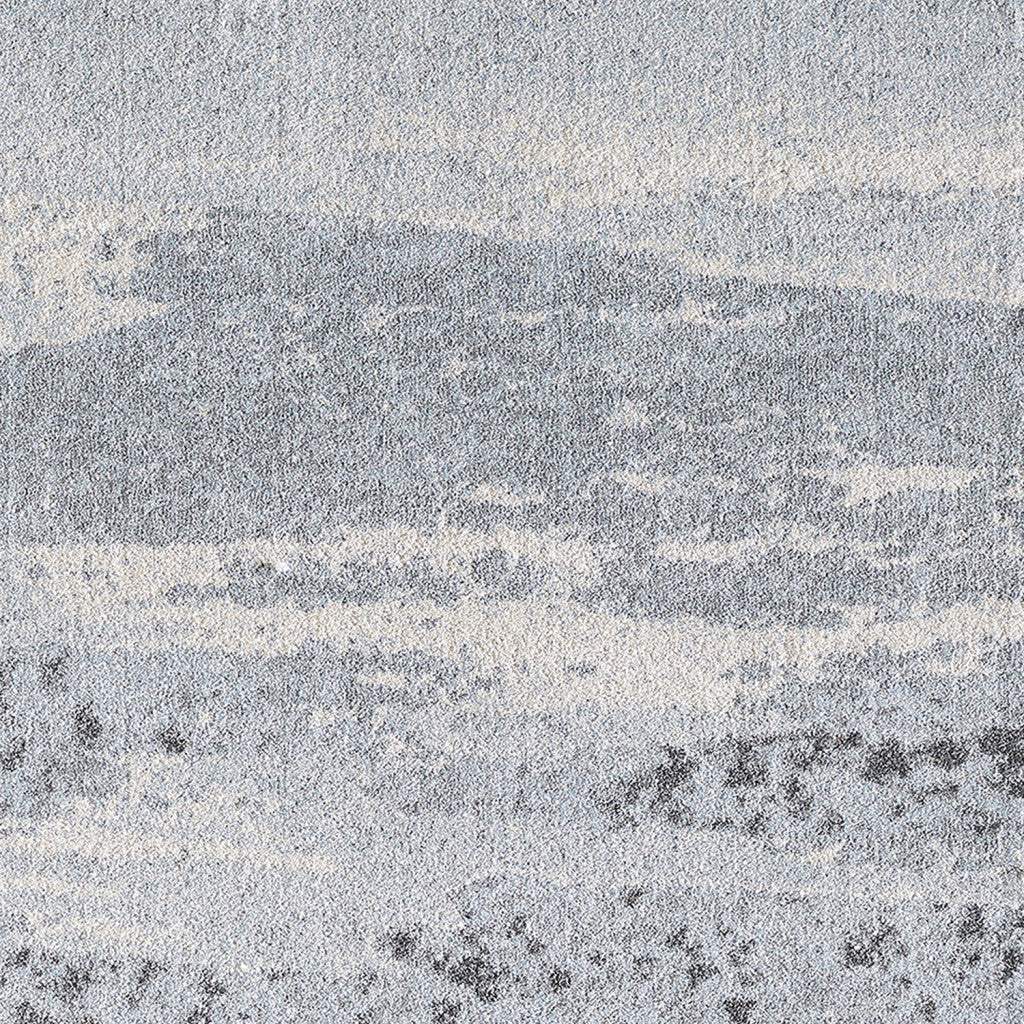 7' X 10' Blue and Gray Abstract Area Rug - Image 5