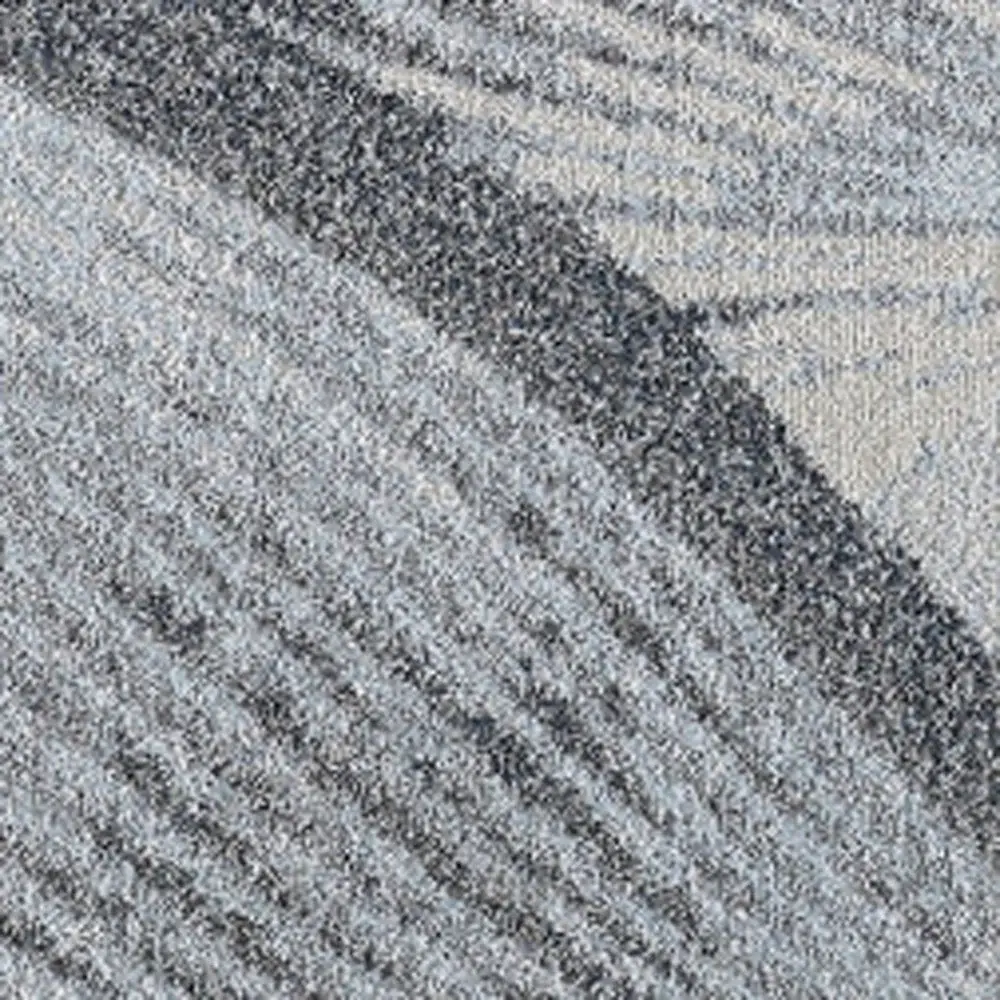 7' X 10' Blue and Gray Abstract Area Rug - Image 5