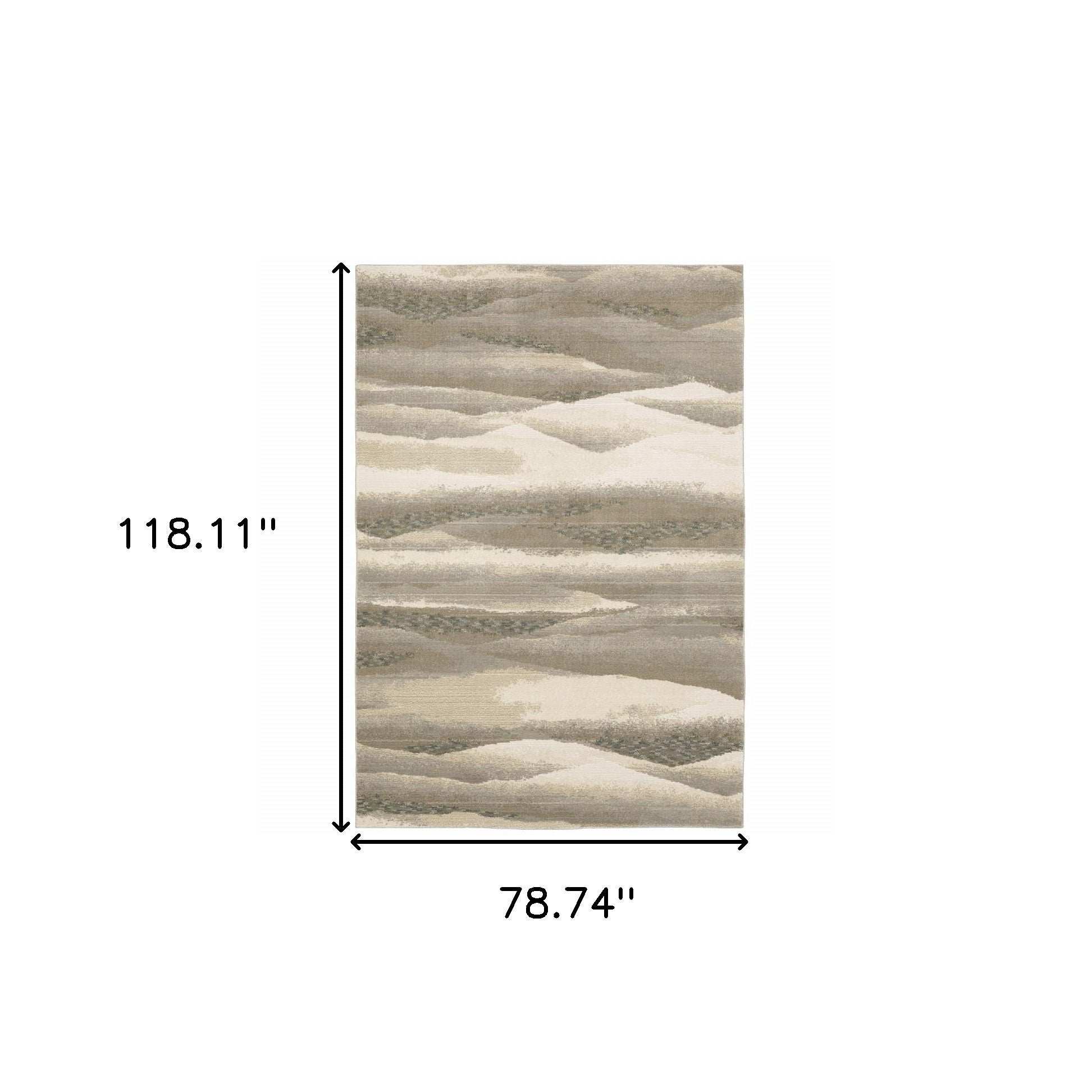 7' X 10' Blue and Gray Abstract Power Loom Area Rug - Image 2