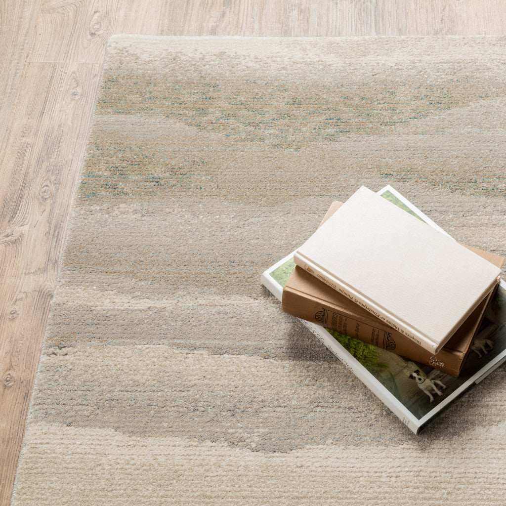 7' X 10' Blue and Gray Abstract Power Loom Area Rug - Image 5