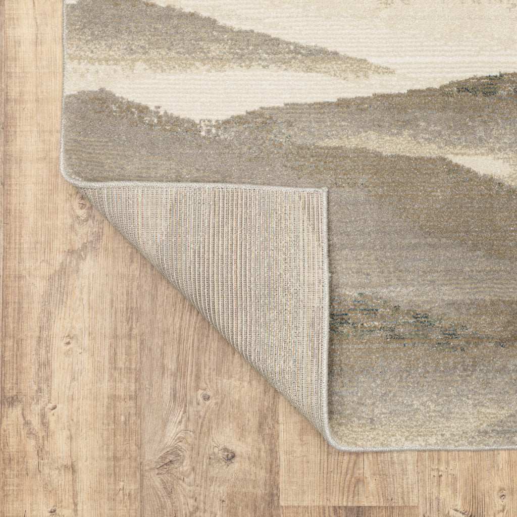 7' X 10' Blue and Gray Abstract Power Loom Area Rug - Image 6