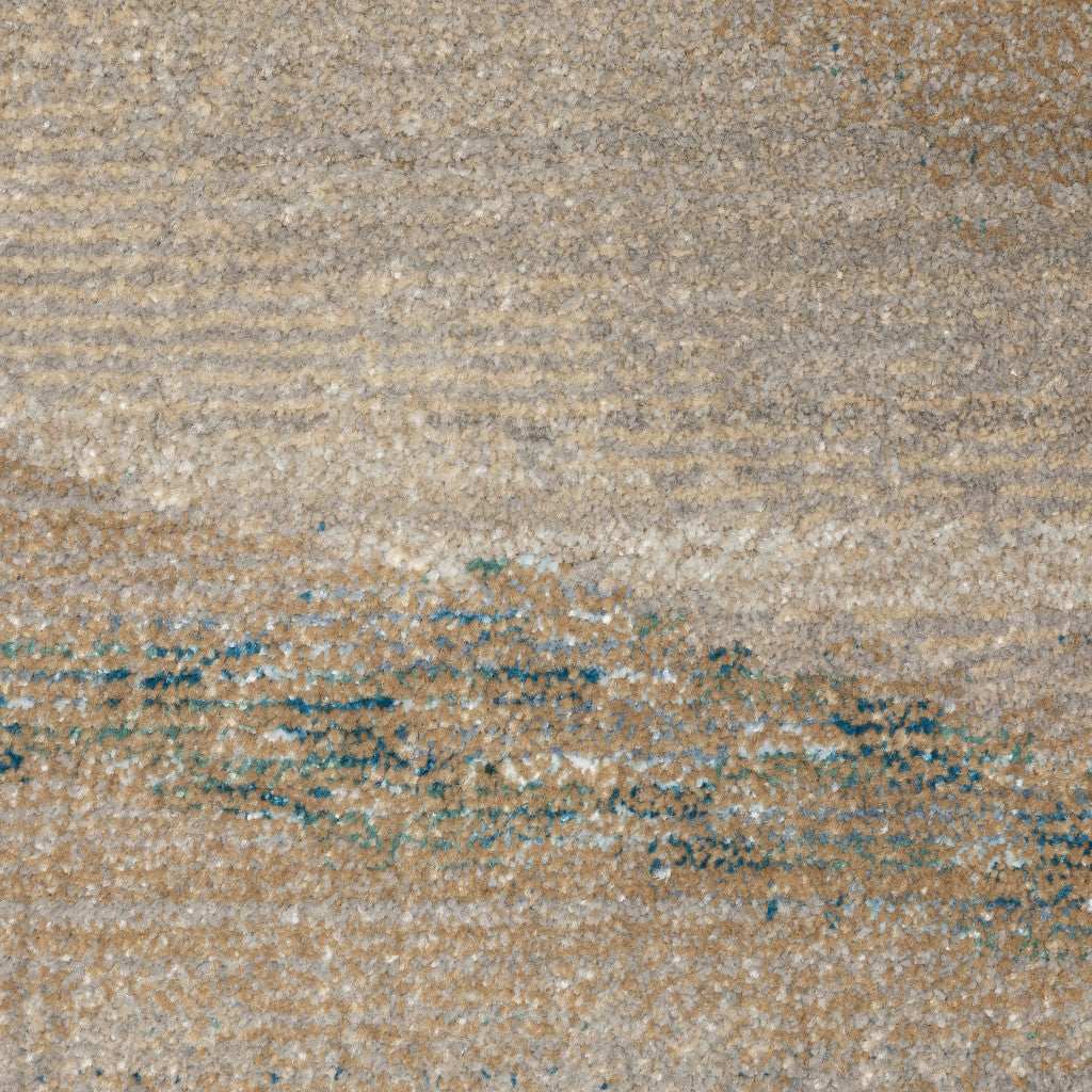 7' X 10' Blue and Gray Abstract Power Loom Area Rug - Image 8