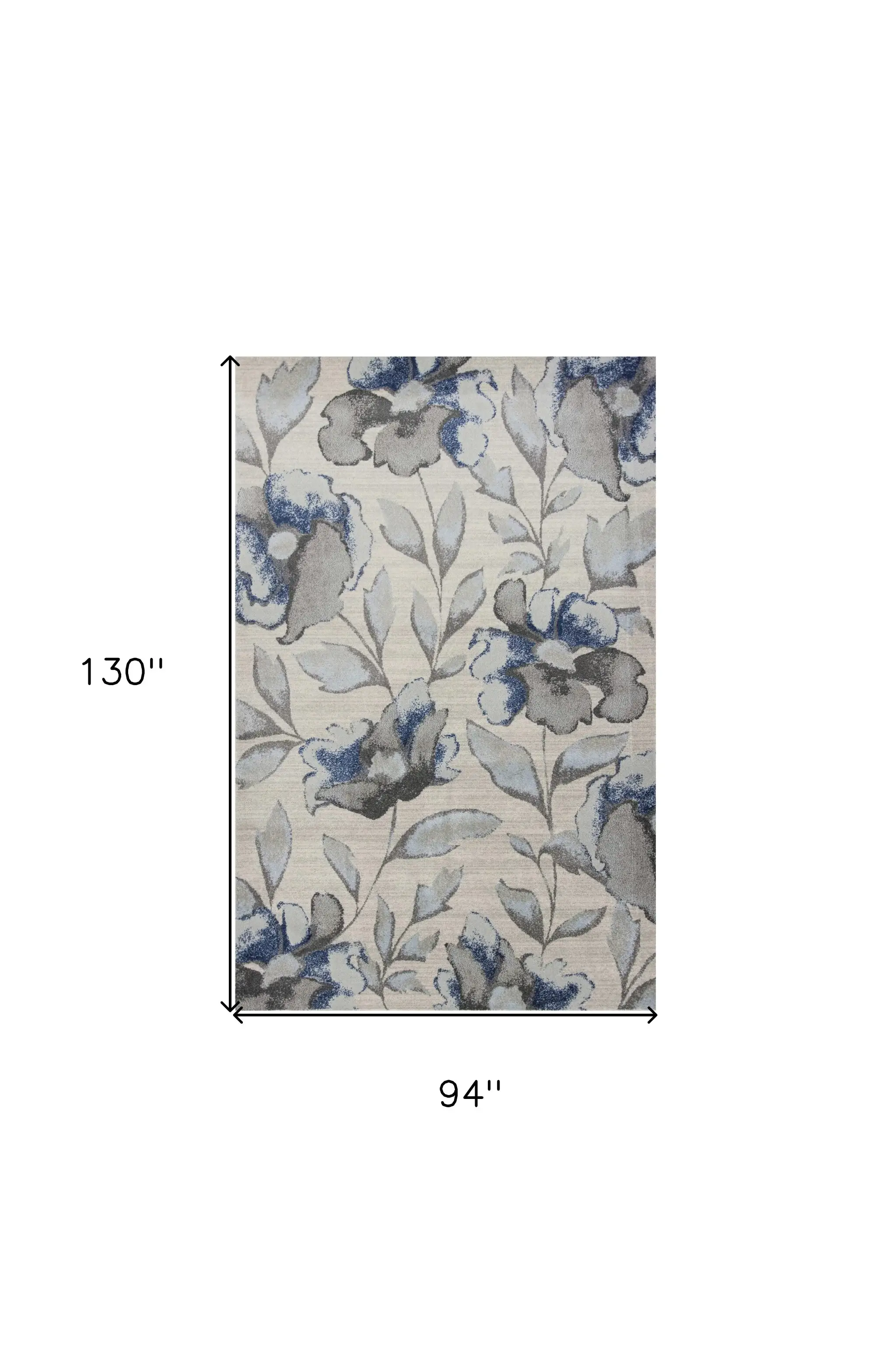 7' X 10' Blue and Gray Area Rug - Image 3