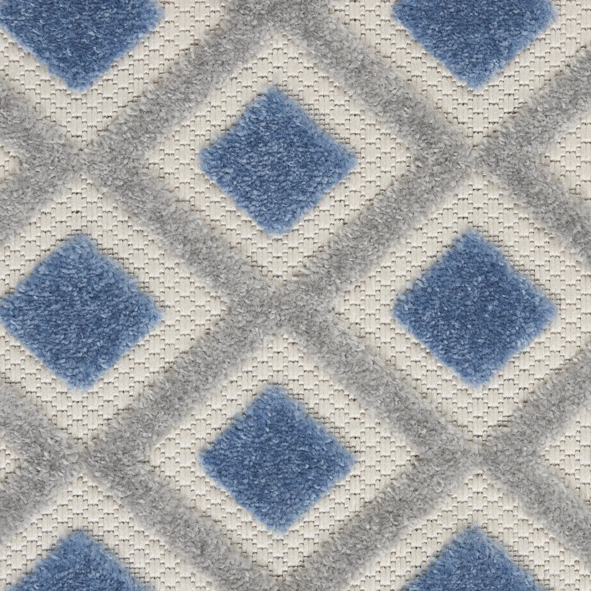 7' X 10' Blue And Gray Geometric Indoor Outdoor Area Rug - Image 4